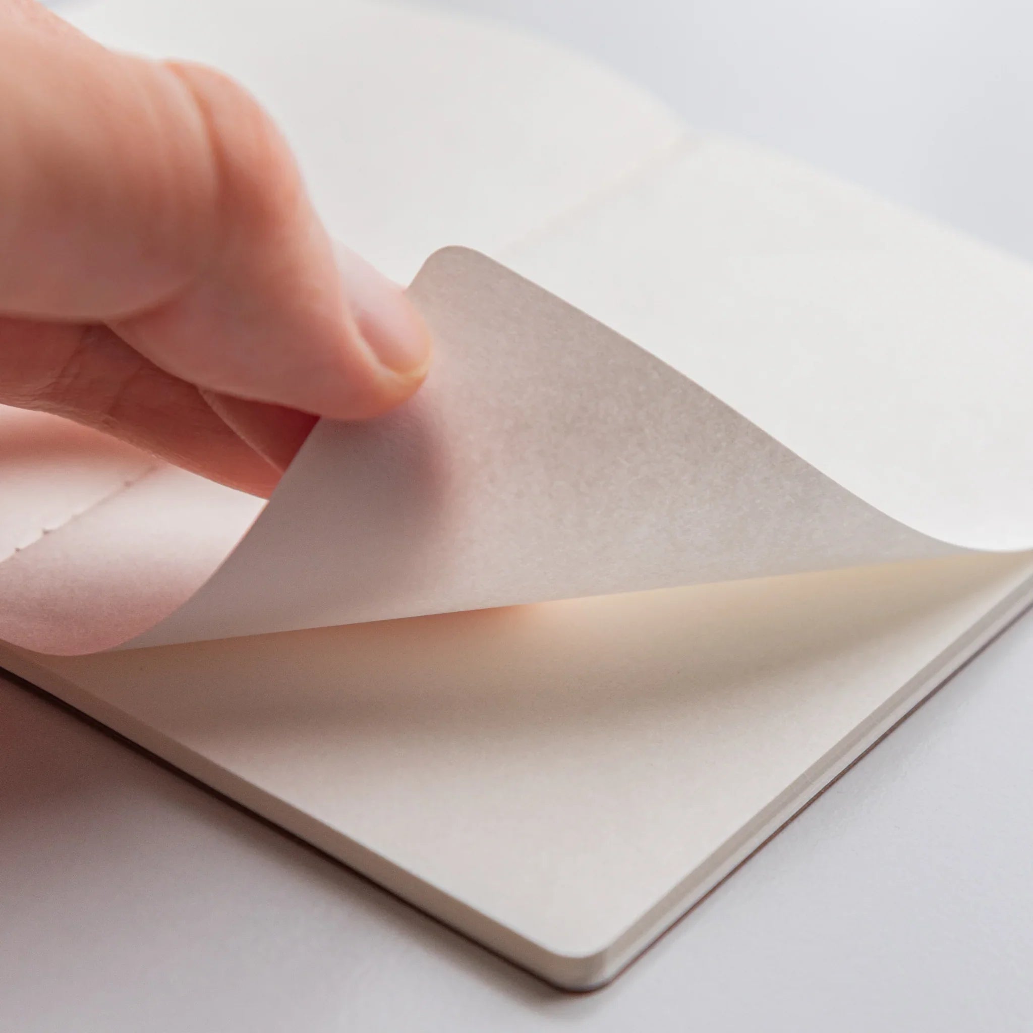 Single notebook with writing in progress showing page layout and use showing product quality and design details