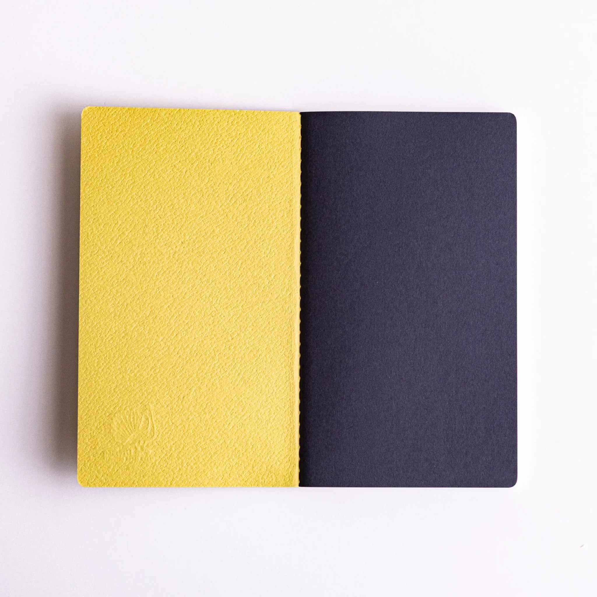 Dressco stitched notebook set four with Alezan case, angled view raised texture