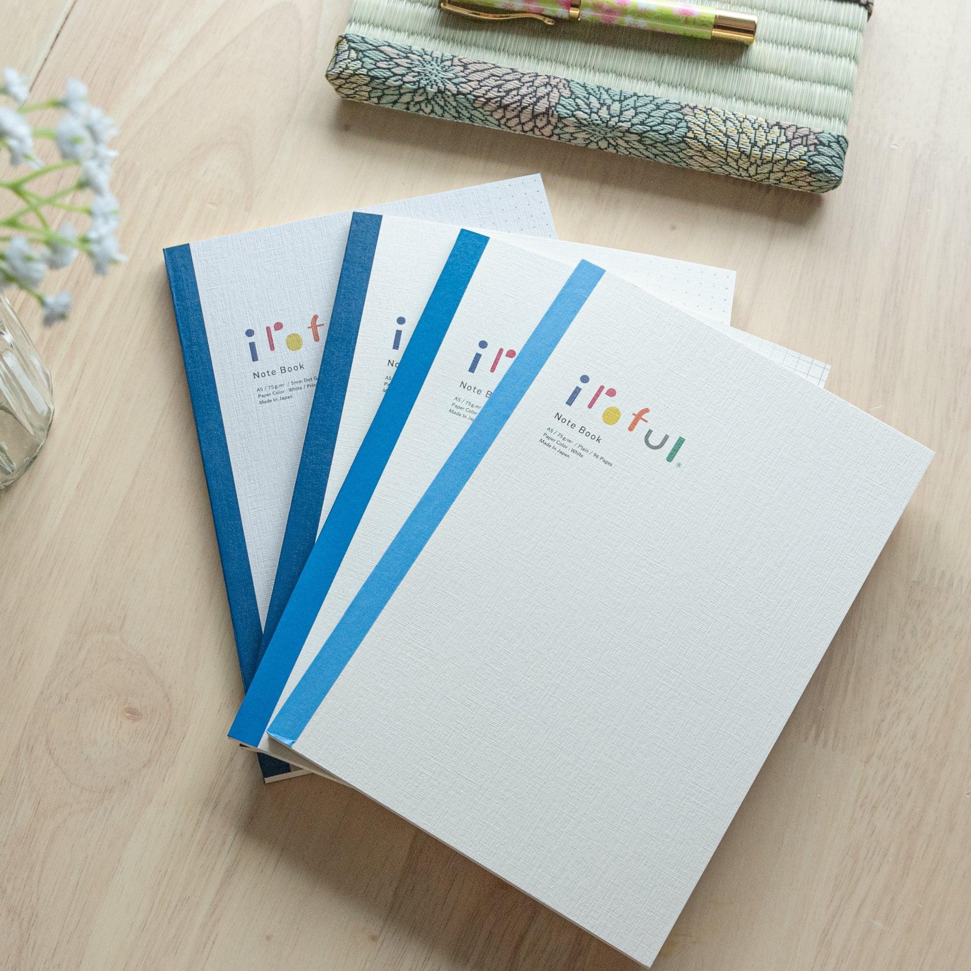 Iroful A5 notebook with Japanese indigo dye, front cover with deep blue indigo appearance and design