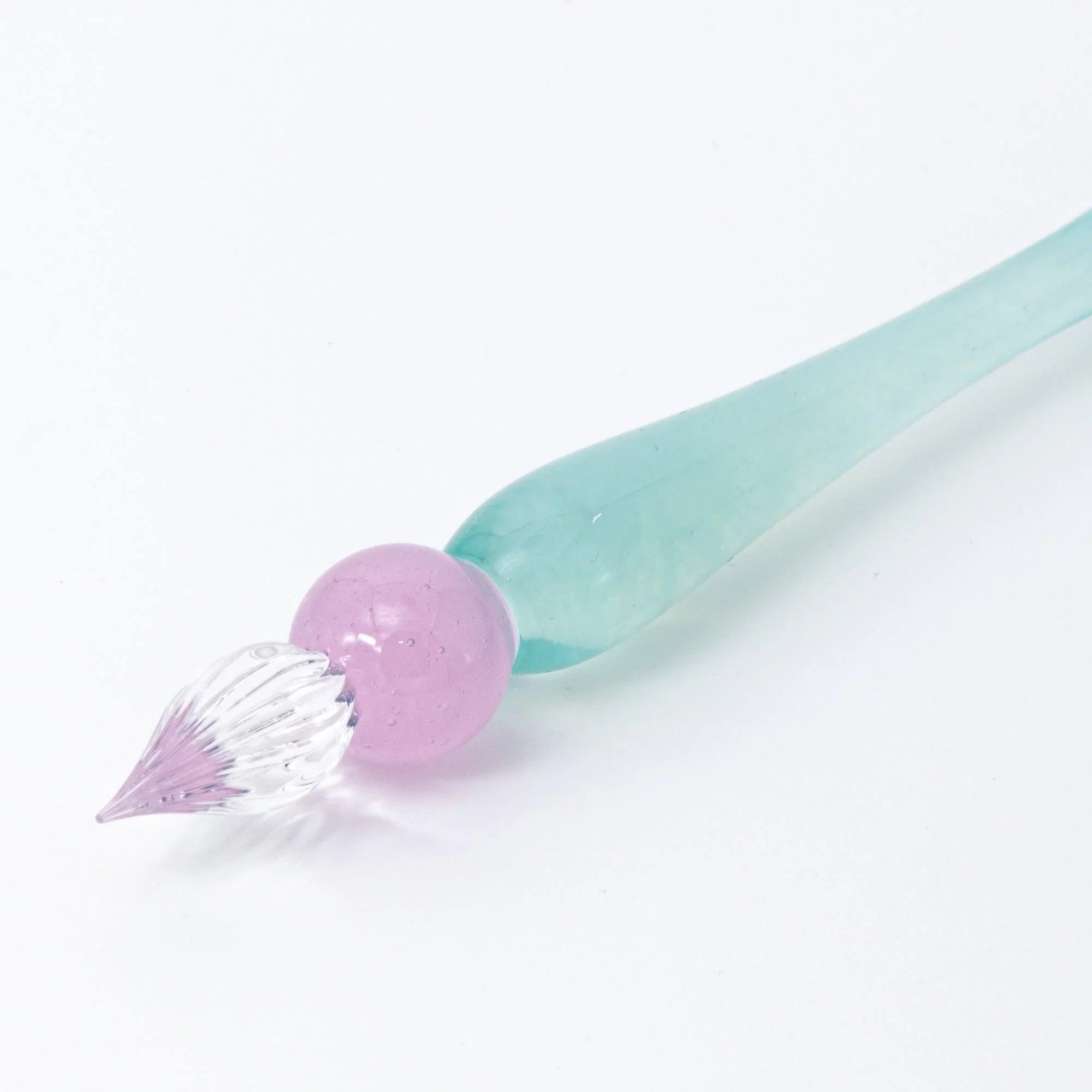 King's Scepter Candy glass handle close-up showing turquoise translucent color and glass texture with handle detail and