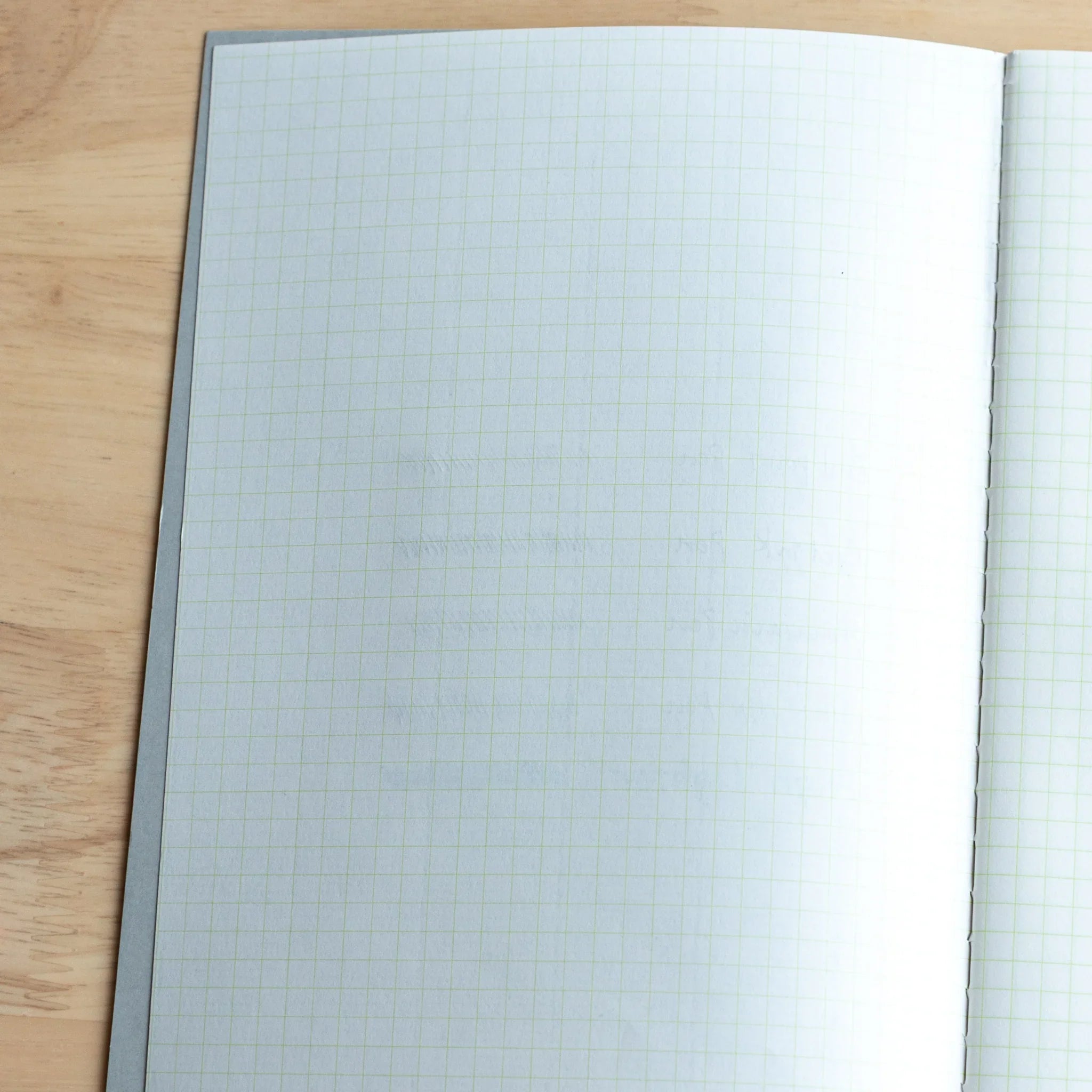 LIFE Pistachio journal with quality paper, fully opened showing paper quality and layout balance, LIFE Japan