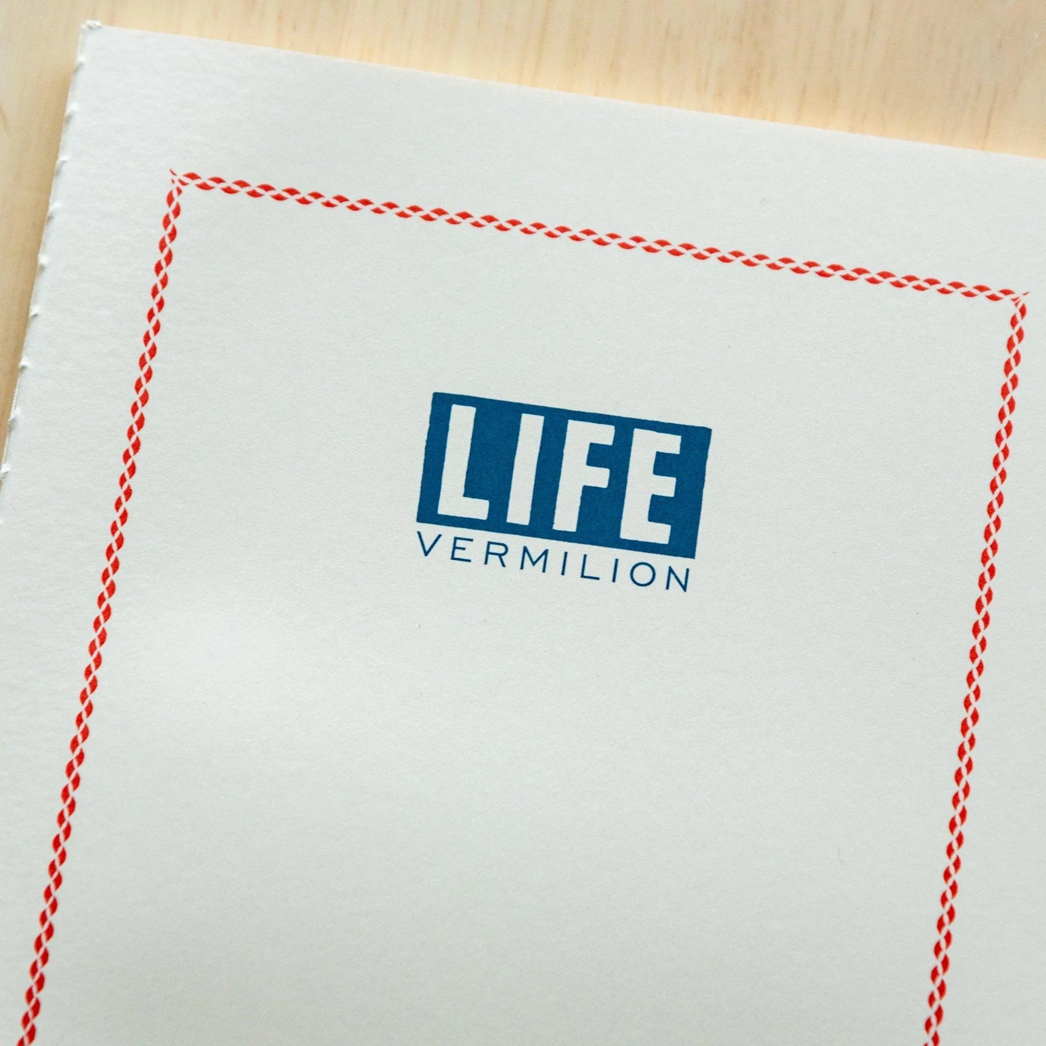 Vermilion LIFE notebook traditional red color vibrant with quality binding and pages with traditional Japanese craftsmanship
