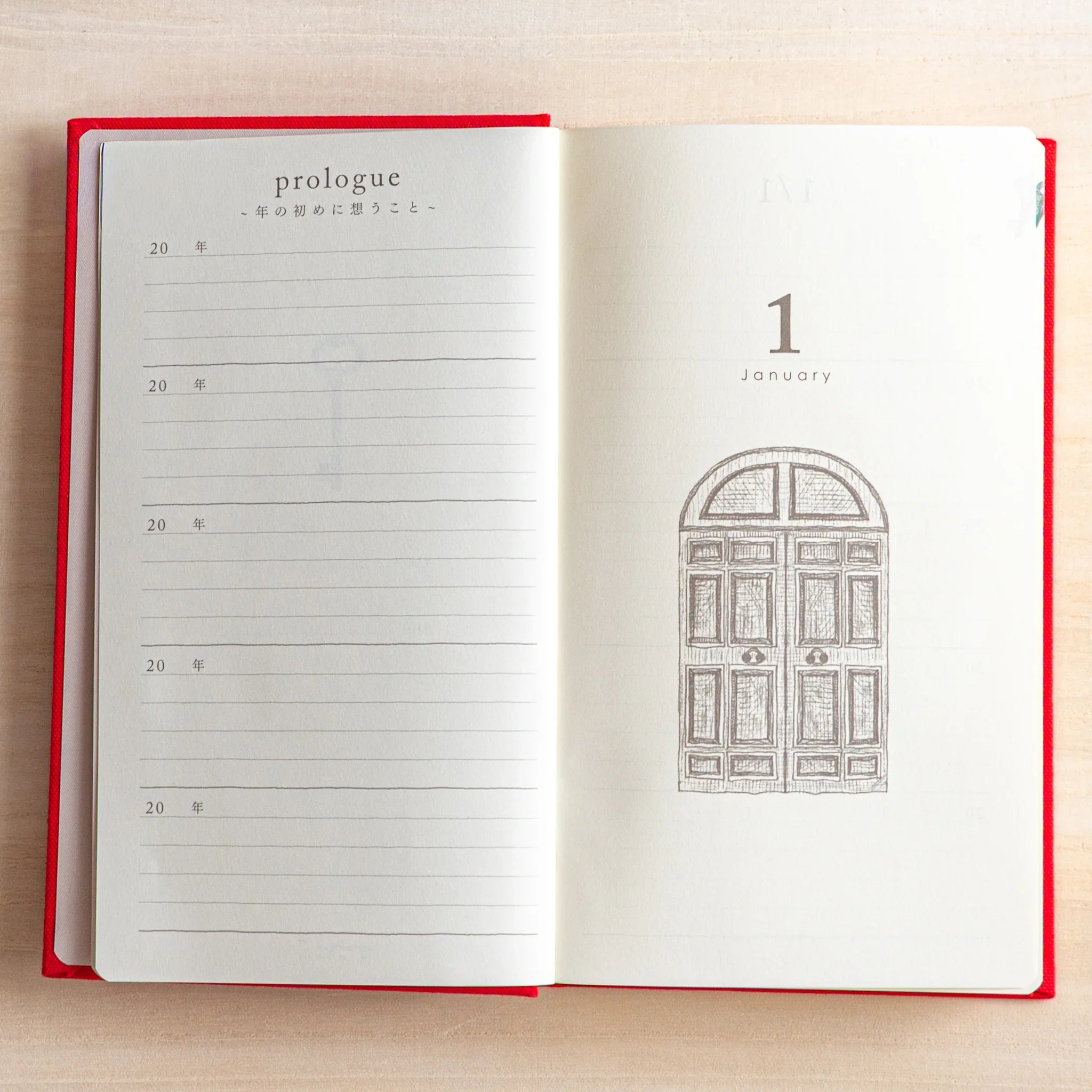 Midori 5-year journal, cover interior showing endpapers and construction, stationery item from Japan with quality