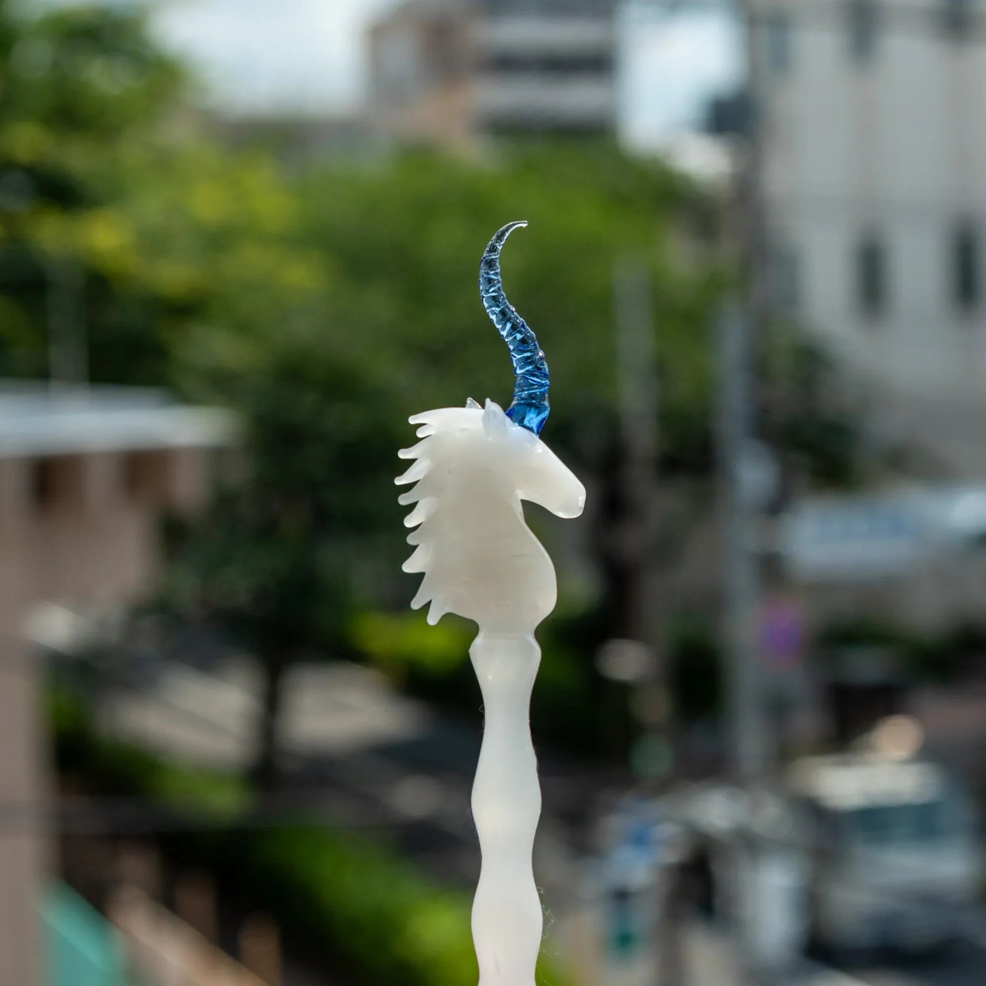 Mystic Unicorn Glass Dip Pen, angled view showing all sides providing full visual representation and product details