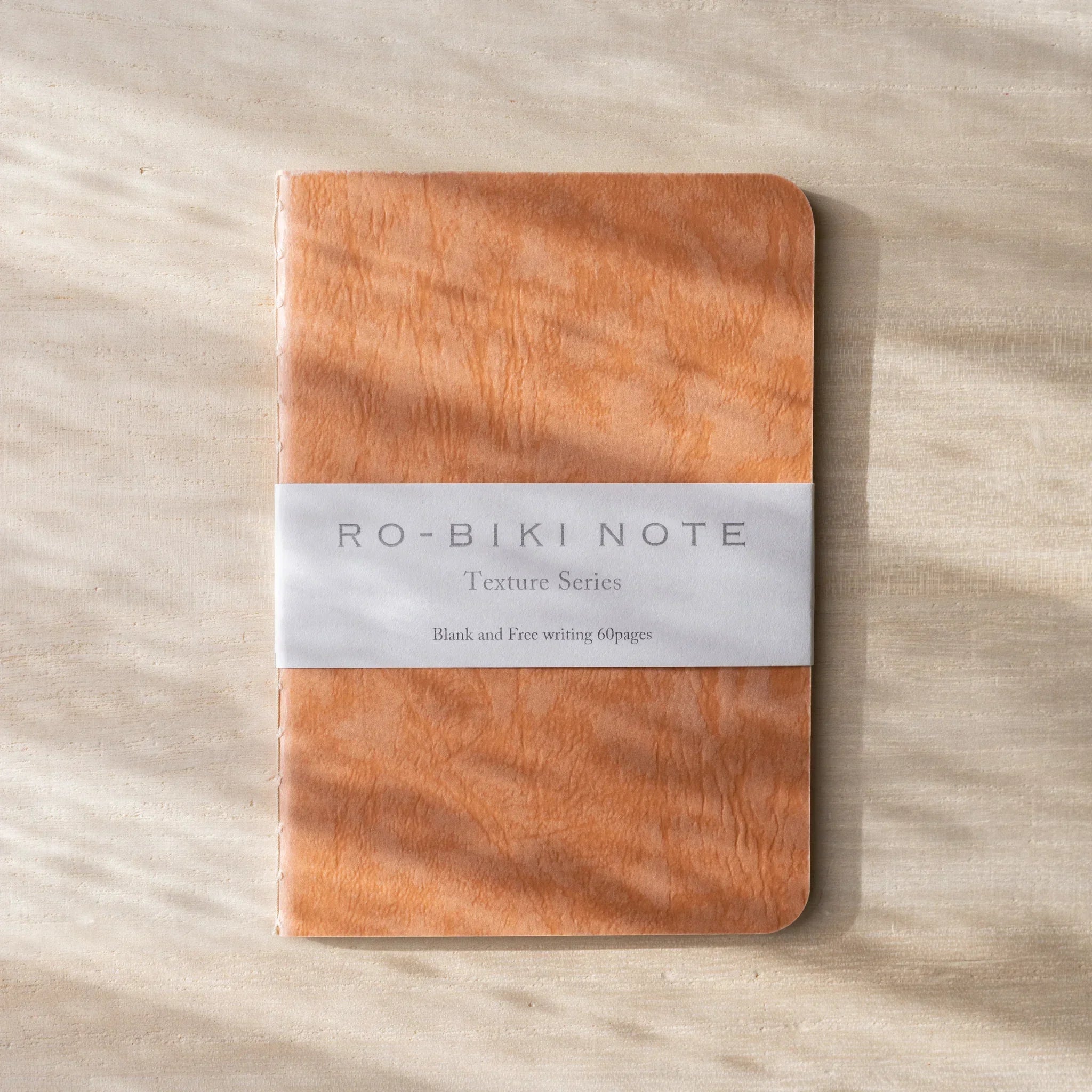 RO-BIKI NOTE hanezu red waxed cover with textured blank notebook, paper belly band and Yamamoto Paper logo