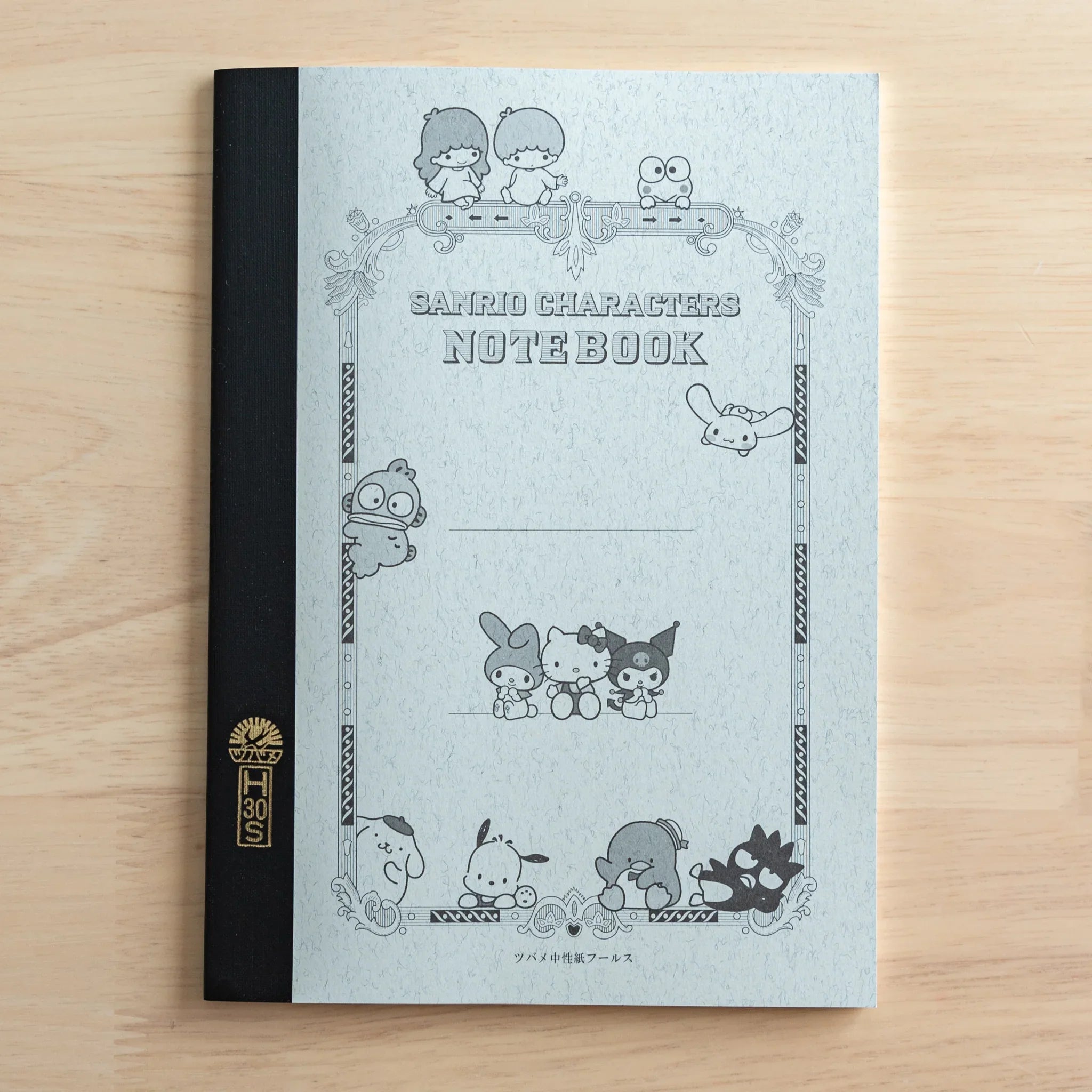 Sanrio Characters Tsubame grid notebook A5 size with Fools edition design and cute character branding on neutral surface