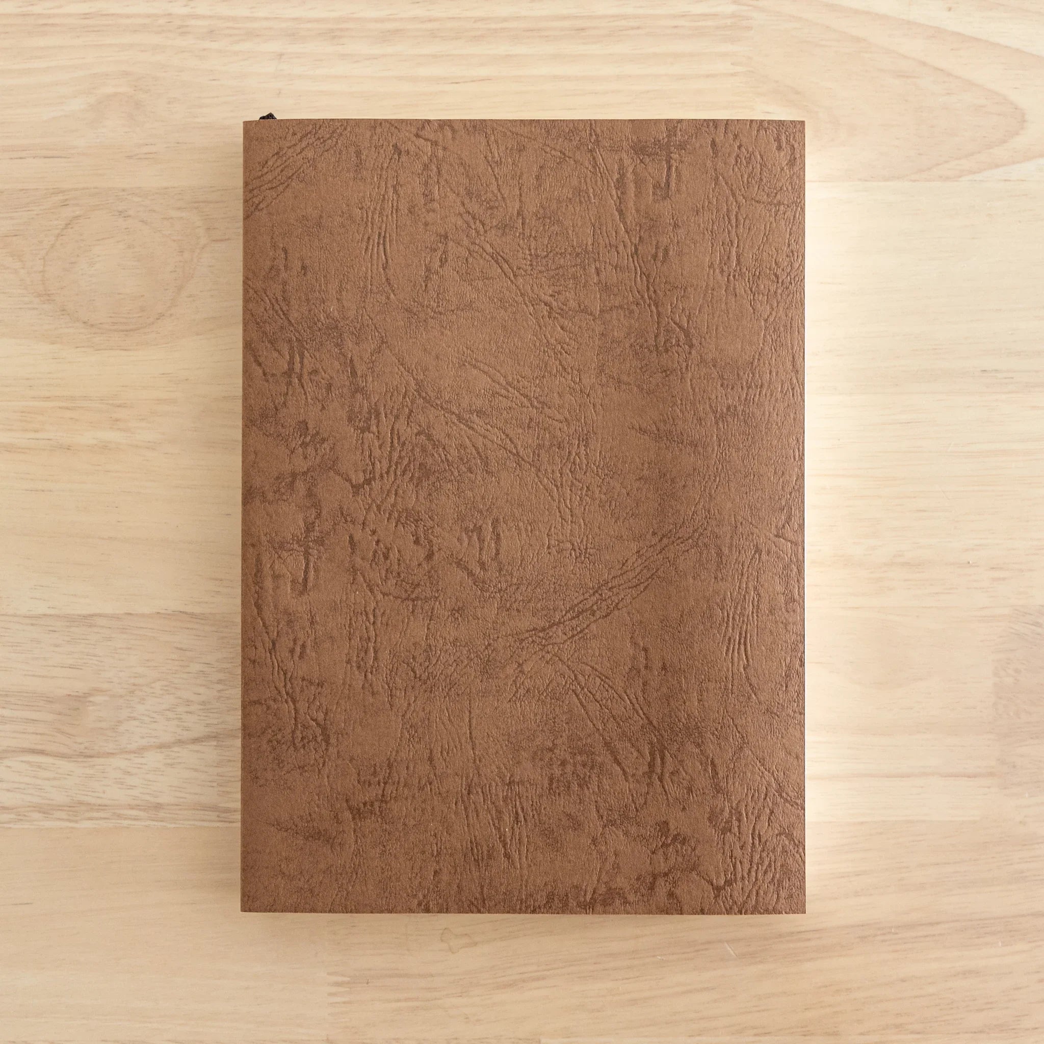 Tsubame Fools Premium Thick Notebook blue spine detail showing binding construction with cream pages visible