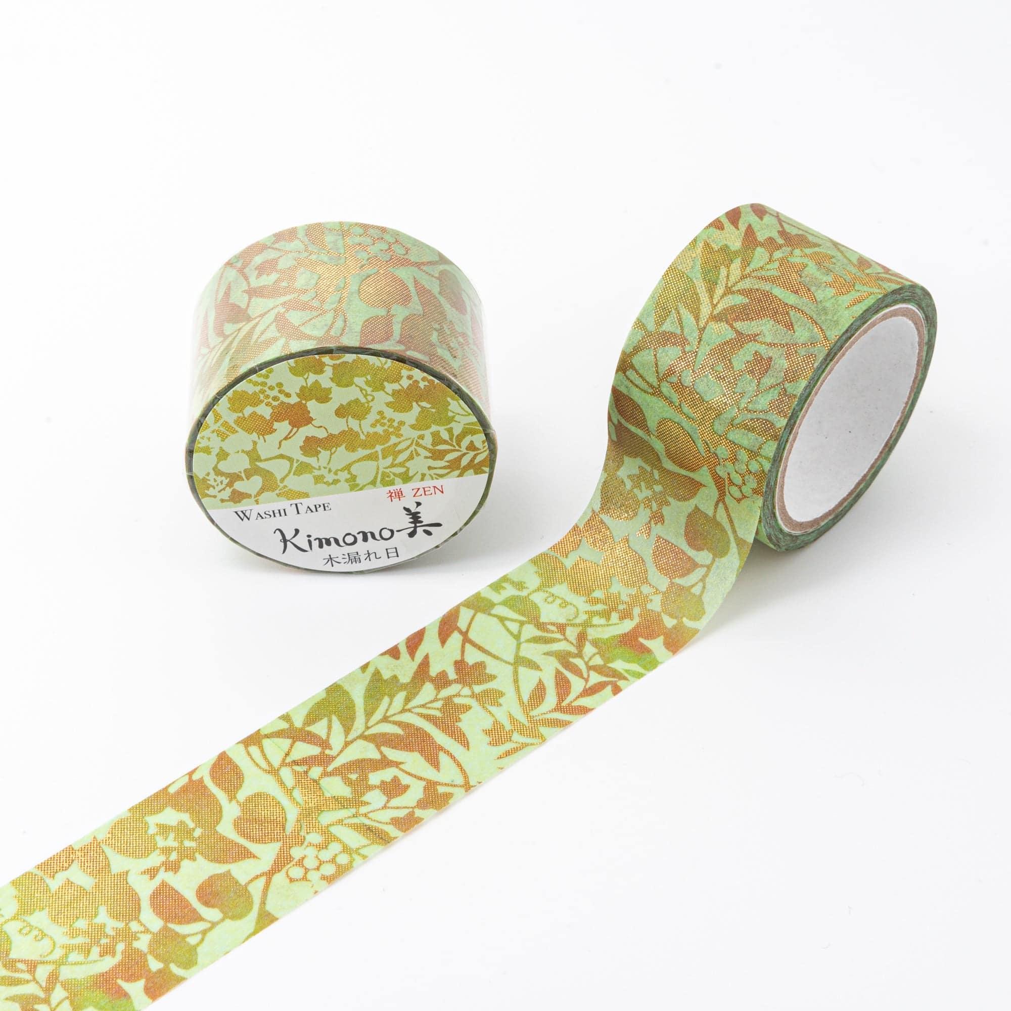 Kimono Beauty Komorebi Iyo washi tape roll wound on spool featuring traditional Japanese Komorebi light design