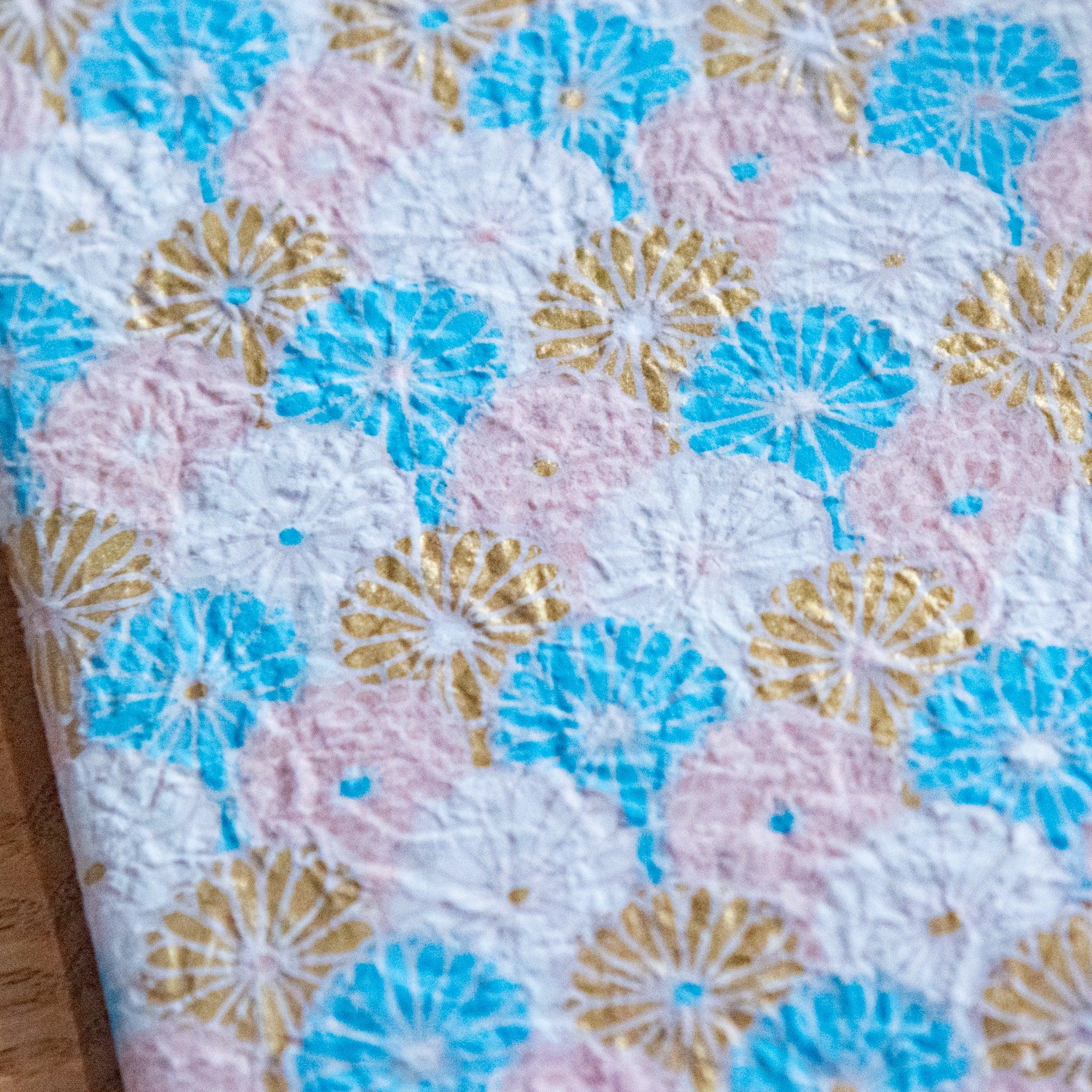 Sky Blossom Pastel Chrysanthemum Hand-Dy, variant 6: three-quarter view of complete item with full visual clarity