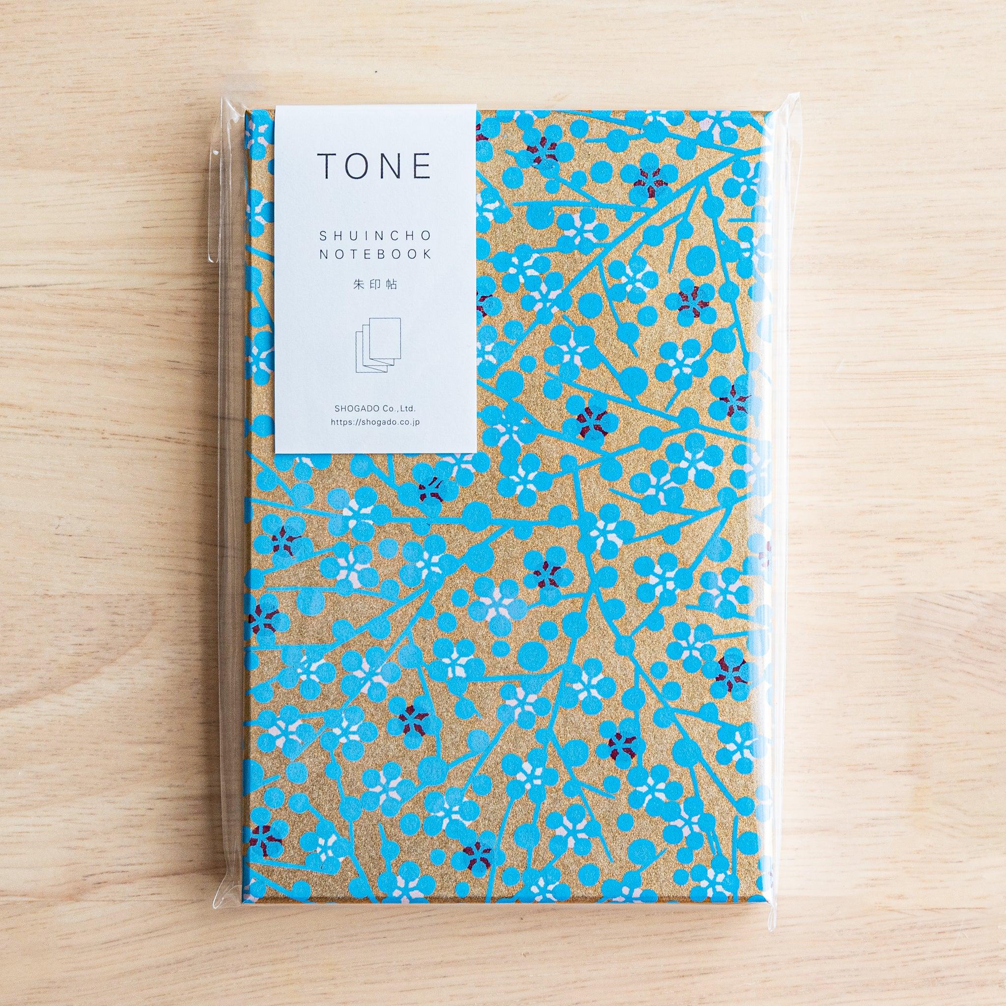 Blue Flower Washi Goshuincho stamp book final display showing accordion pages and traditional Japanese washi craft