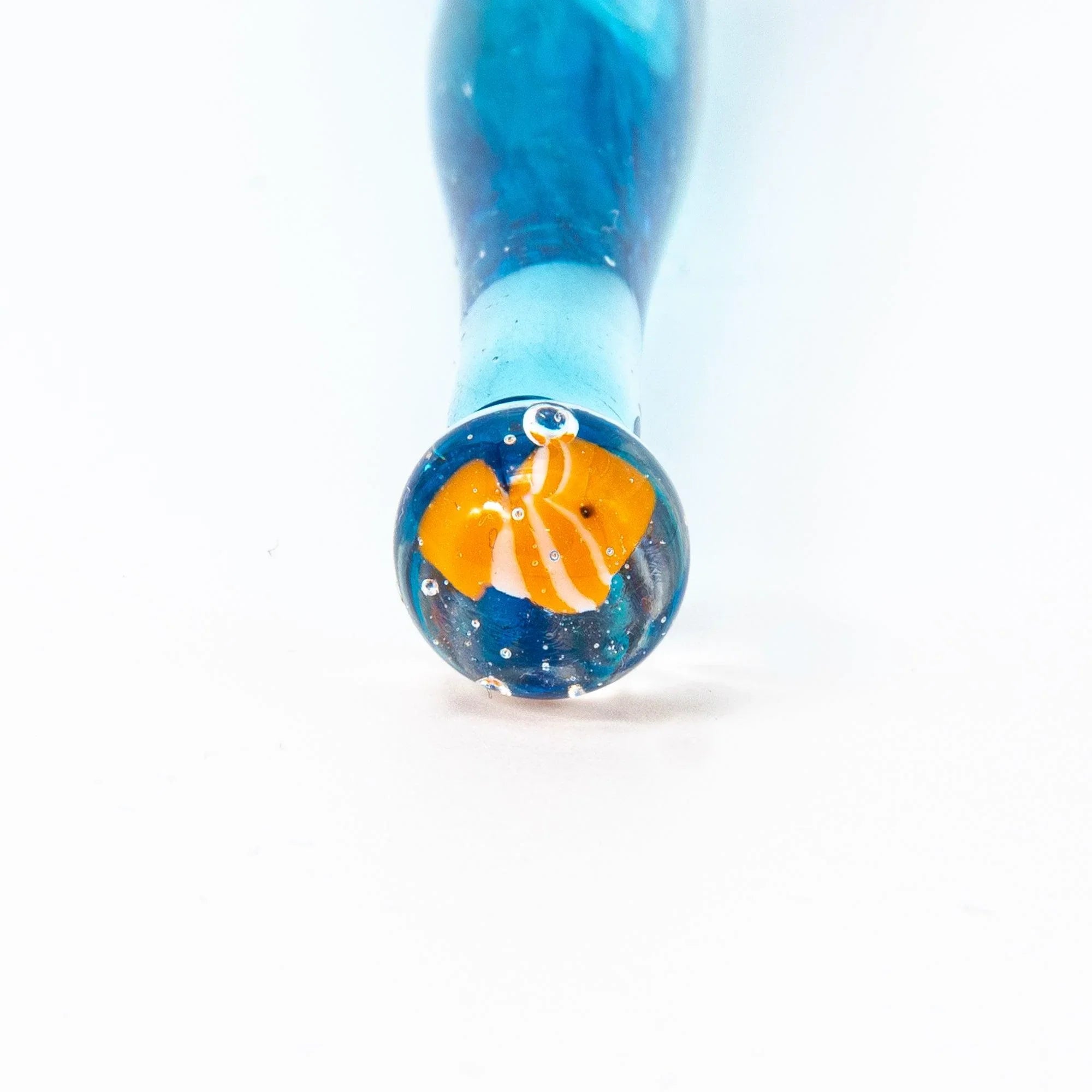 Japanese clownfish aquarium glass dip pen full-length display with barrel section and glass aquarium components