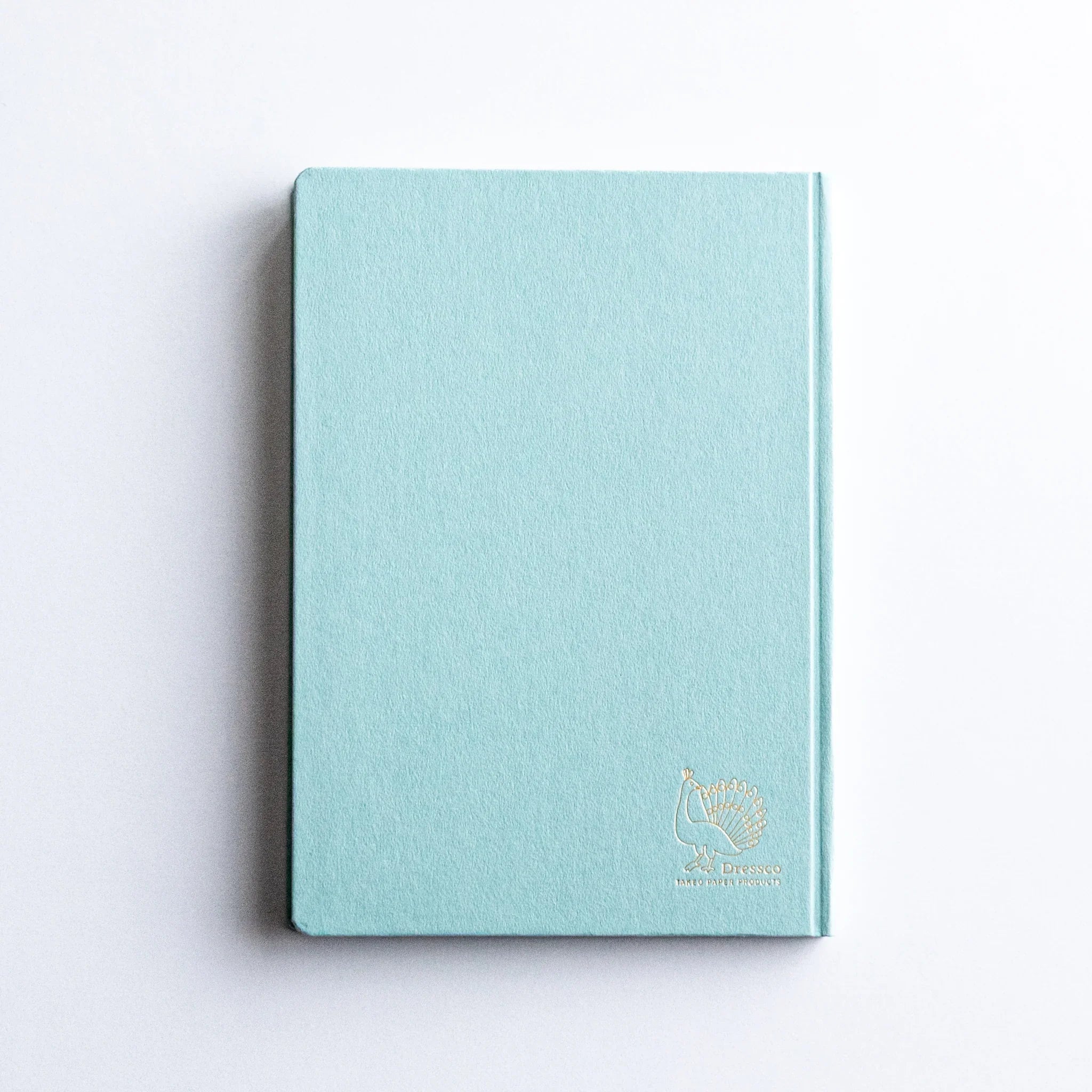 Dressco Spica Laid Bond Paper A6 notebook standing upright showing front cover design and Japanese paper notebook size