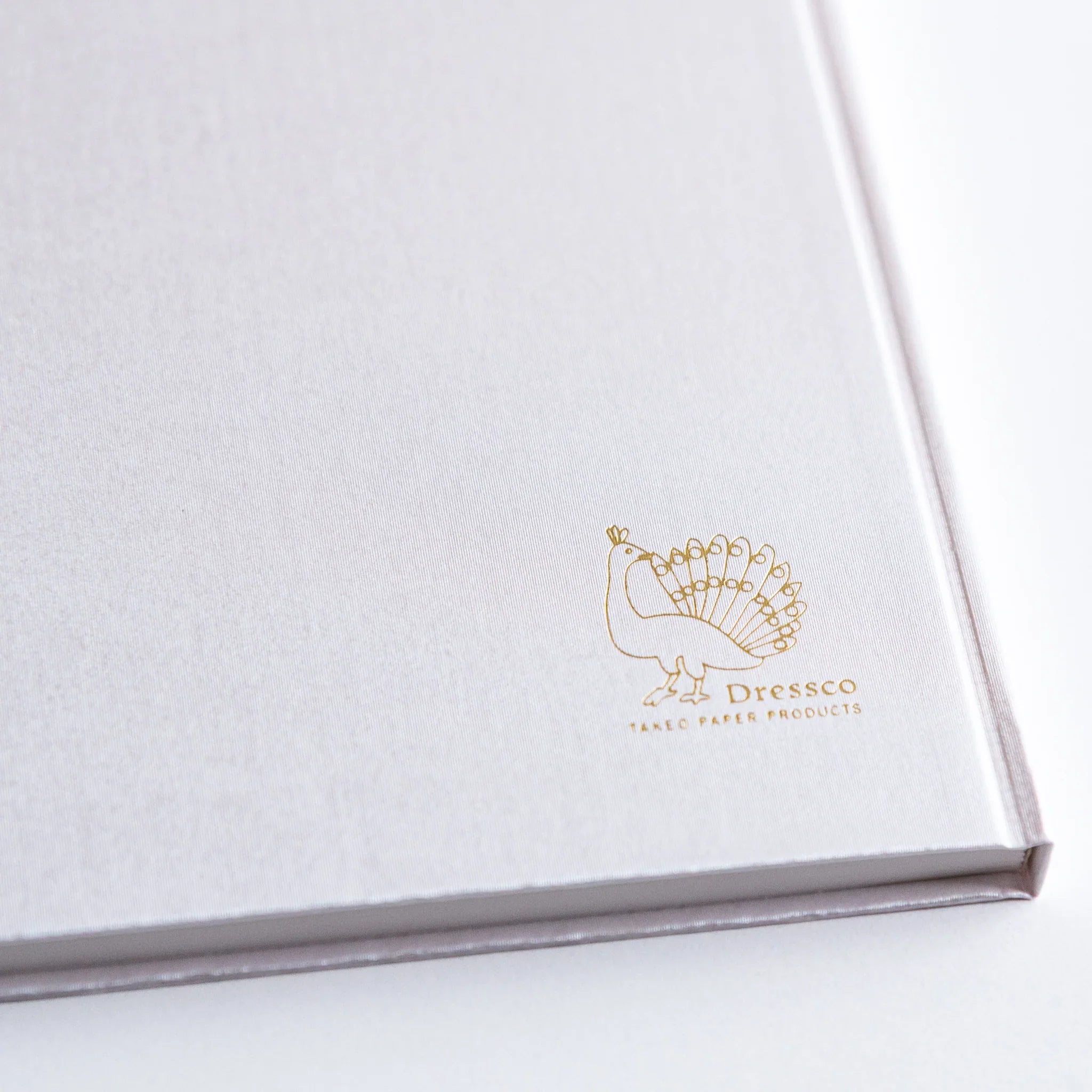 Spine edge view of Dressco Spica Laid Bond Paper B6 notebook second variant showing the stitching and paper edges