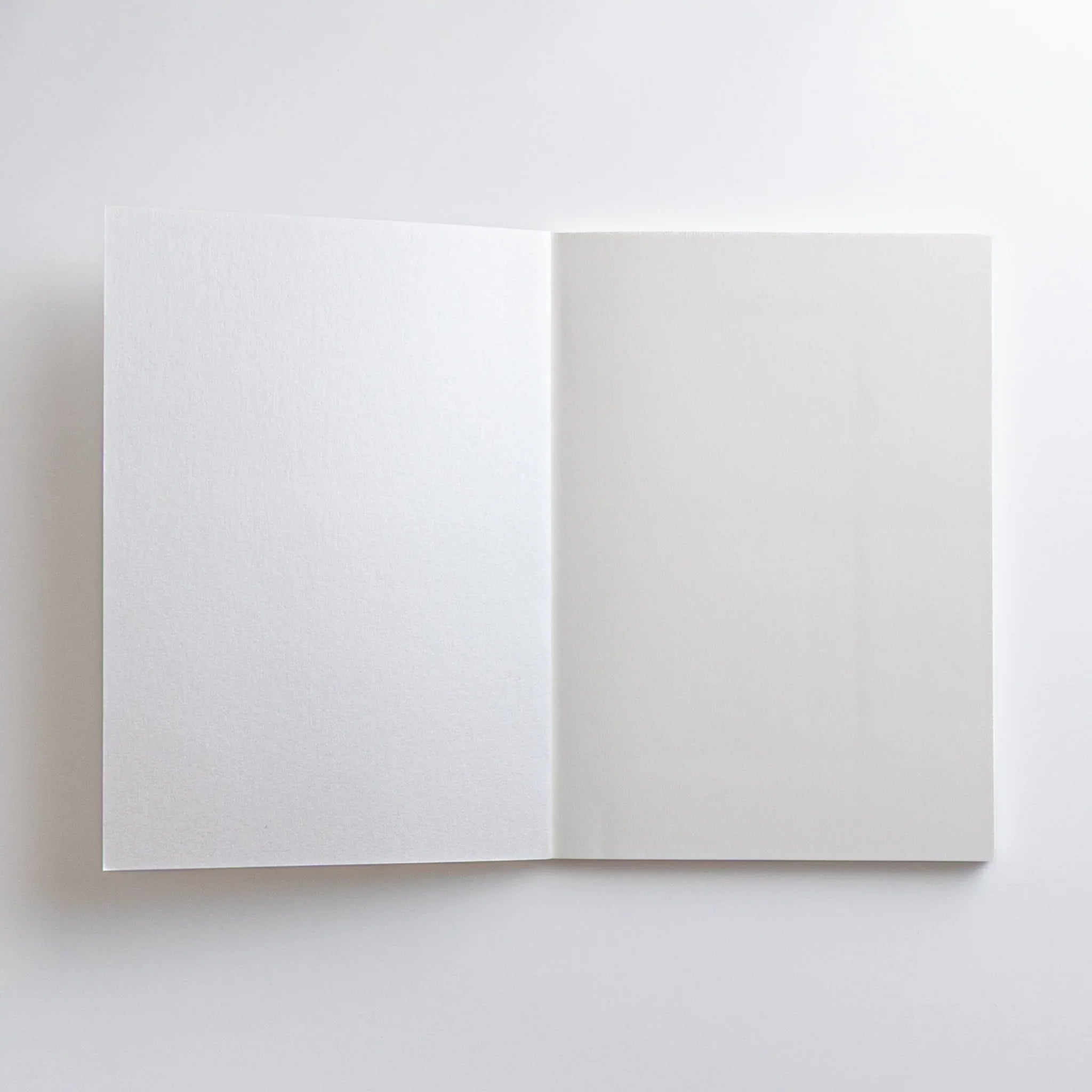 White Onion Skin notebook opened flat showing thin translucent paper pages and binding structure in composition
