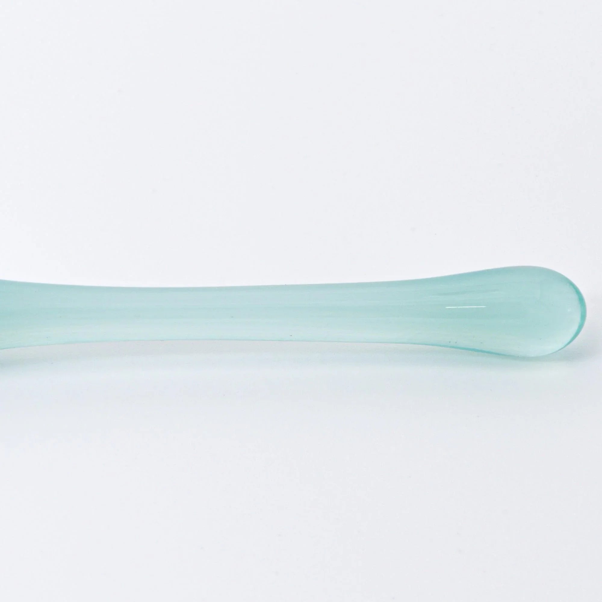 Glamorous Short Kikirara glass dip pen showing translucent mint green handle with smooth curved barrel design