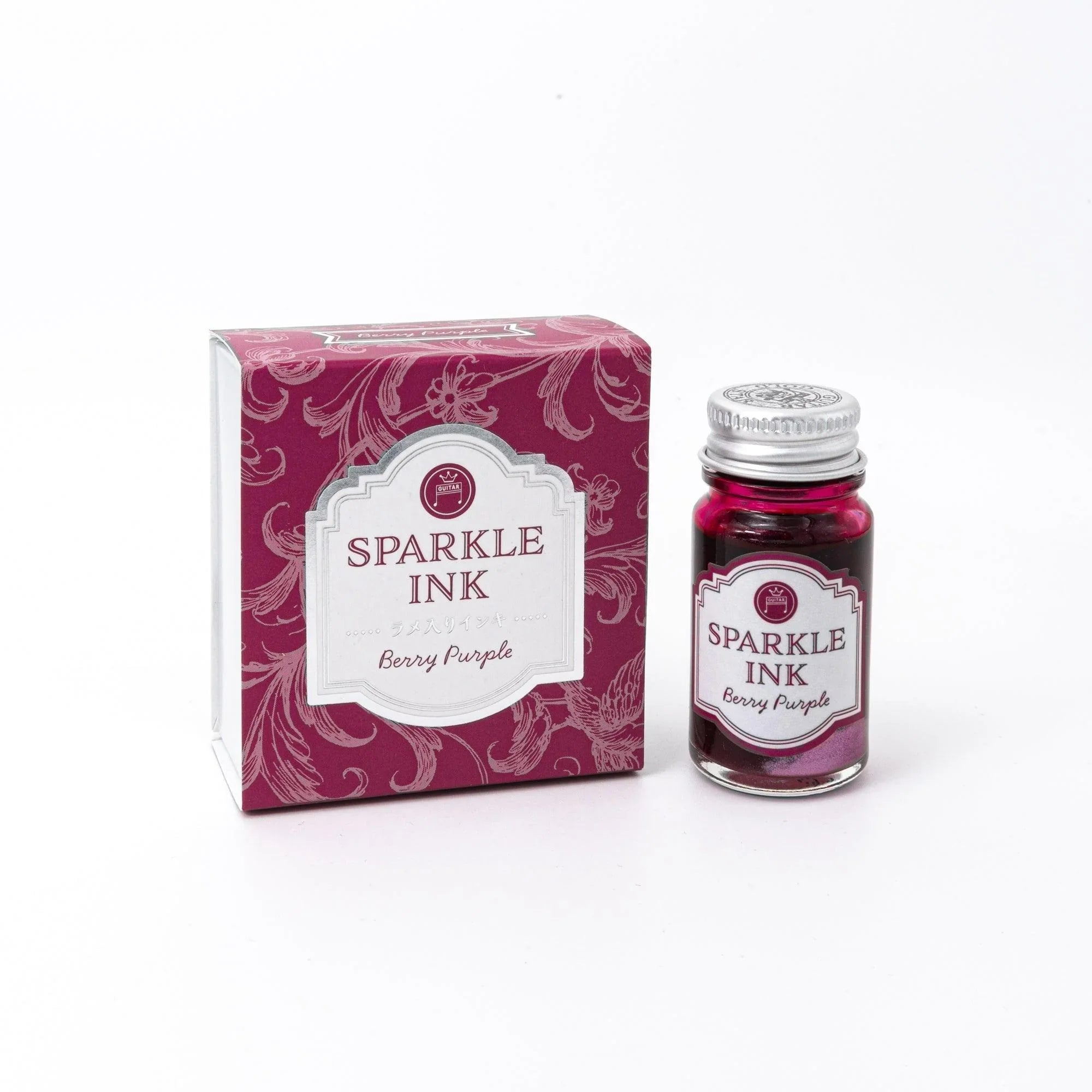 Guitar Sparkle Berry Purple shimmer ink bottle with sparkle pigment for calligraphy writing with quality binding and paper