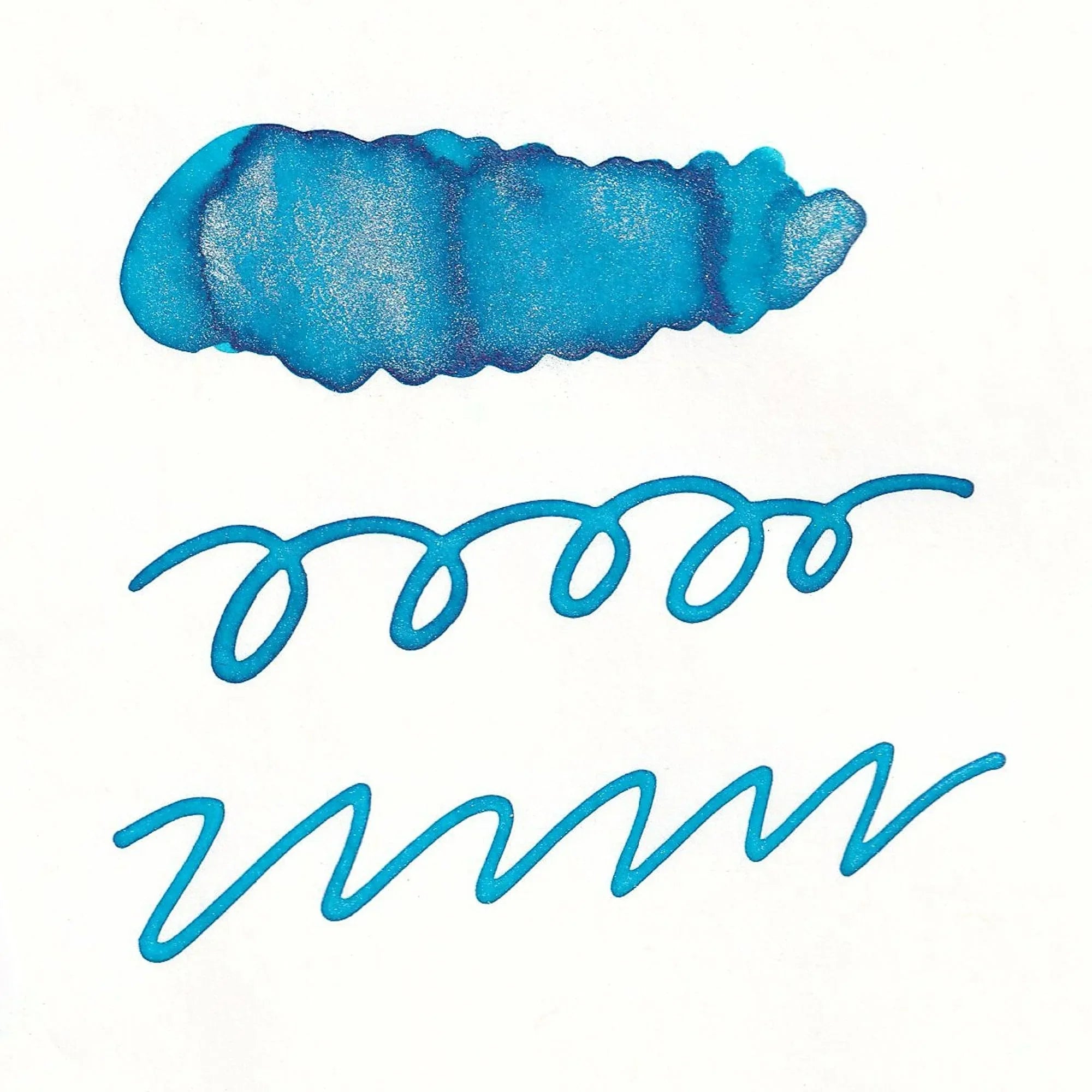 Guitar Sparkle Cyan Blue shimmer ink with metallic pearl effect traditional Japanese pigment with quality binding and paper