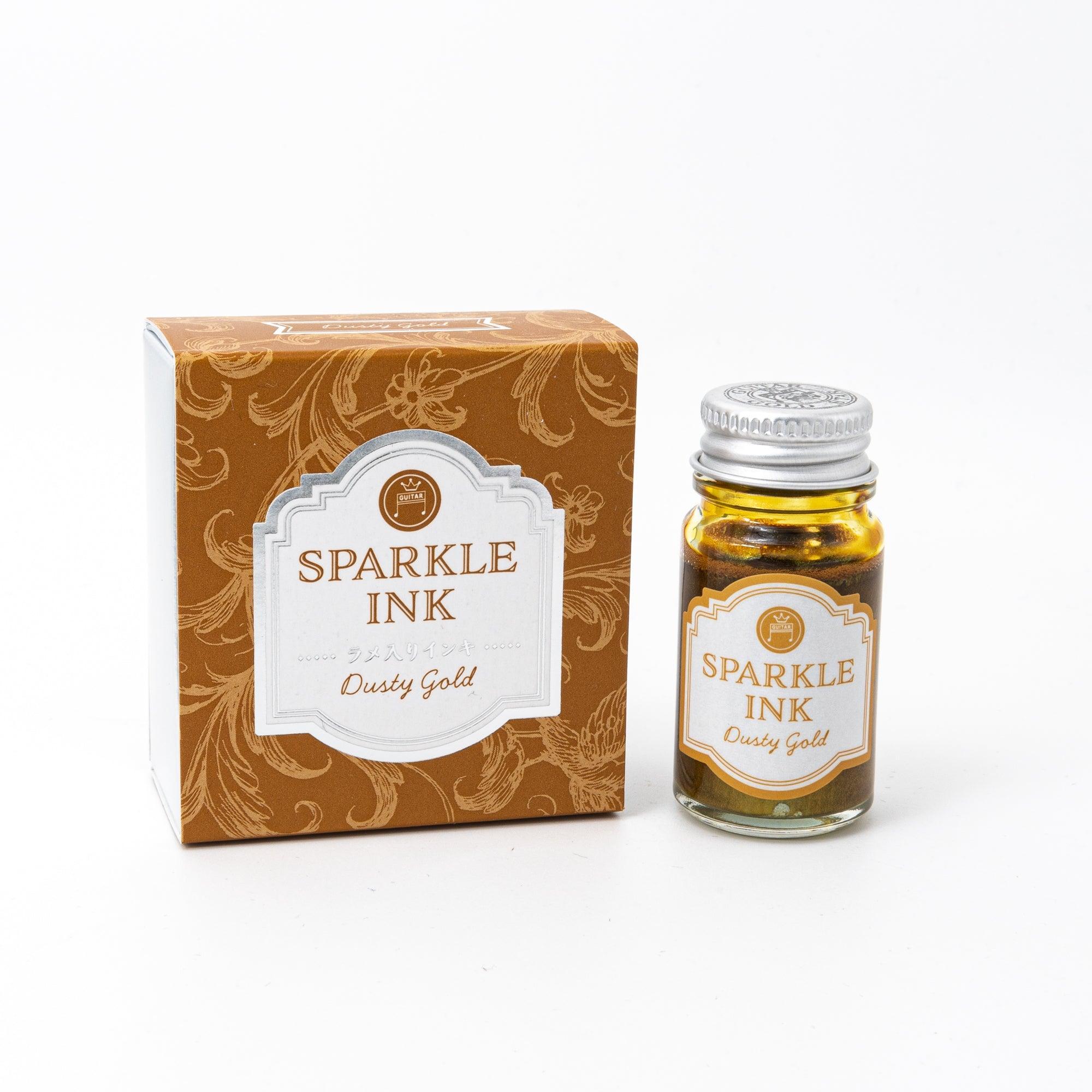 Guitar Sparkle Dusty Gold shimmer ink bottle with sparkle pigment for calligraphy writing with quality binding and paper