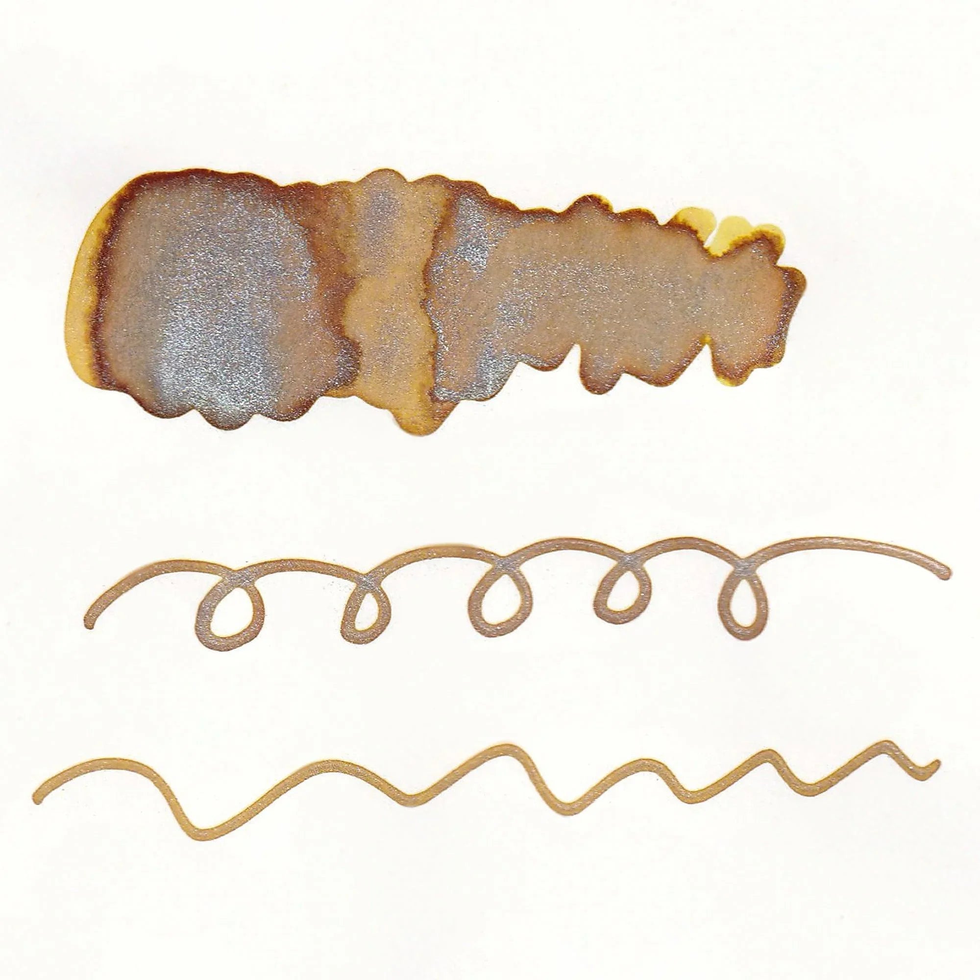 Guitar Sparkle Dusty Gold shimmer ink with metallic pearl effect traditional Japanese pigment with quality binding and paper