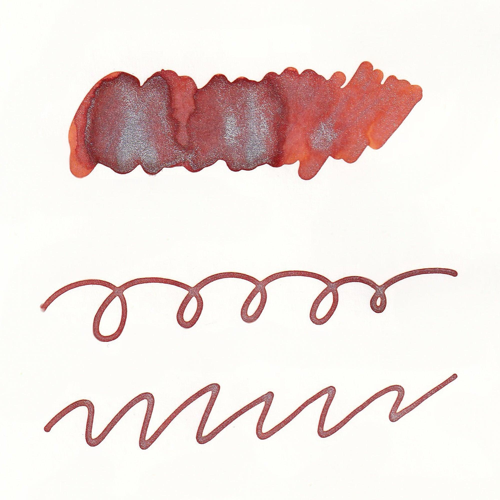 Guitar Sparkle Ginger Orange shimmer ink with metallic pearl effect traditional Japanese pigment for writing and note-taking