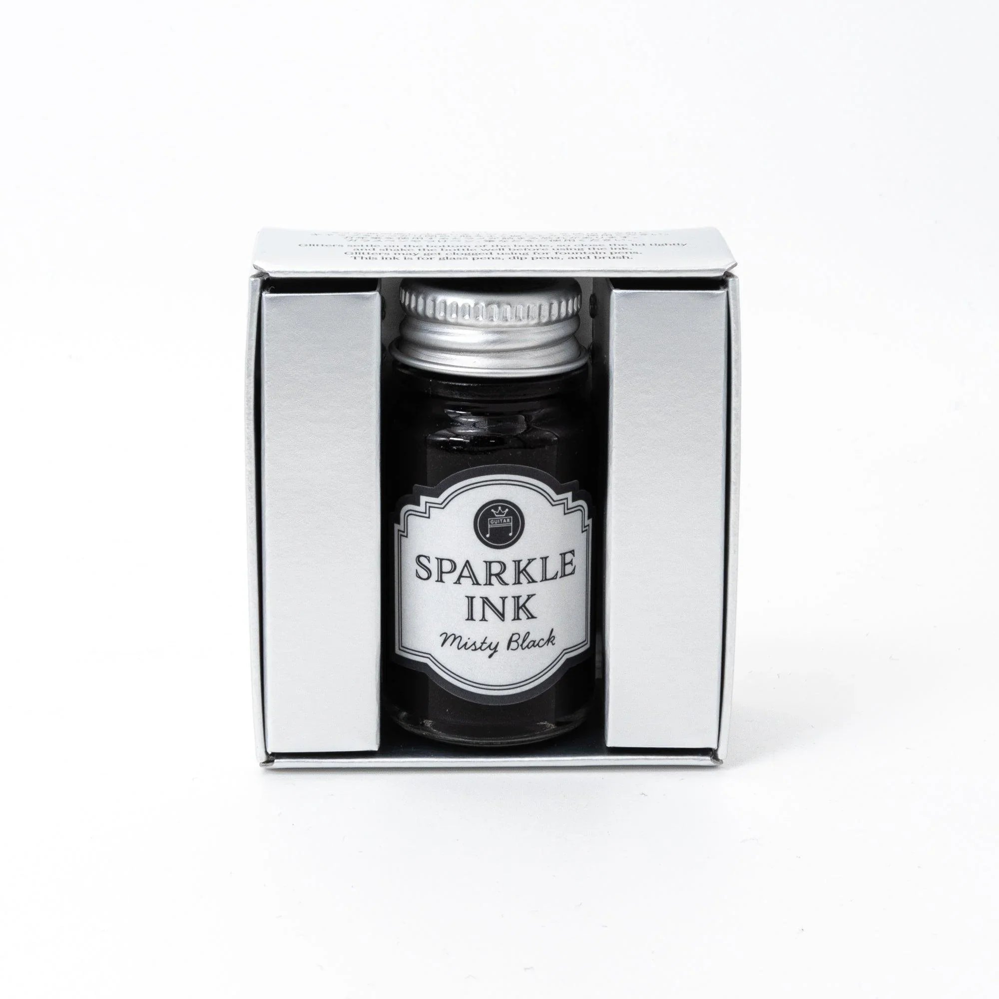 Misty Black Guitar Sparkle shimmer ink for brush pen writing and Japanese calligraphy with traditional Japanese craftsmanship