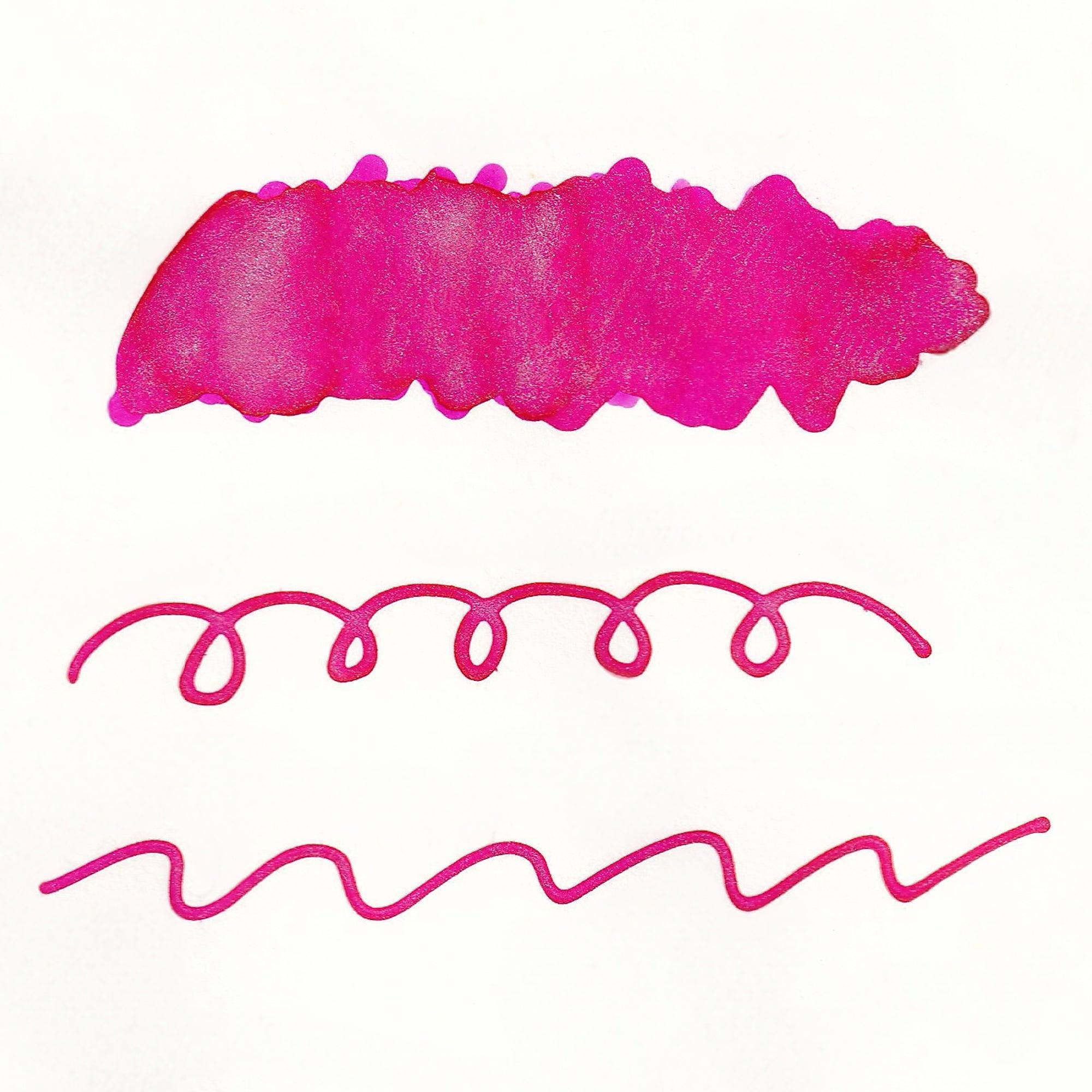 Guitar Sparkle Ruby Pink shimmer ink with metallic pearl effect traditional Japanese pigment with quality binding and paper