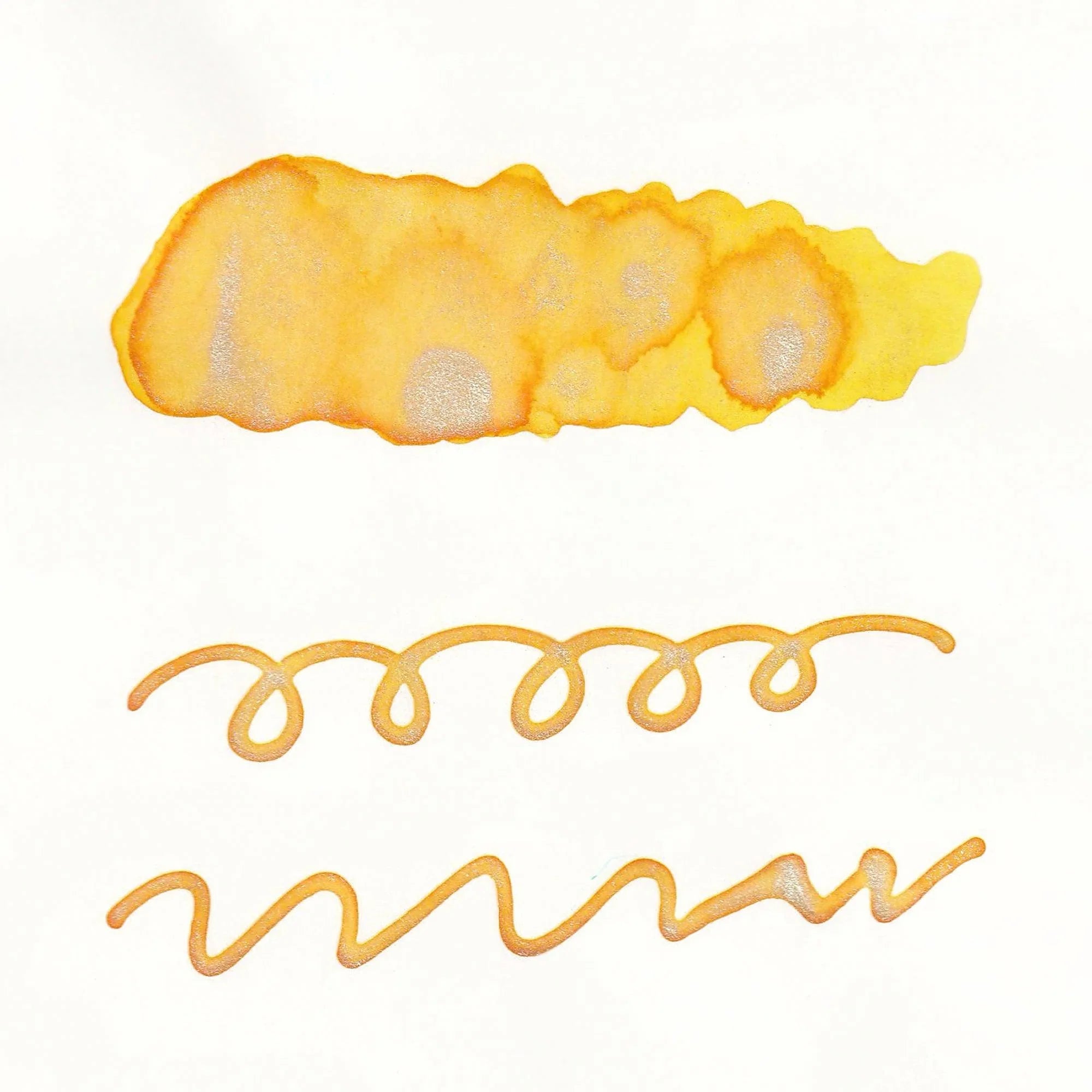 Guitar Sparkle Sunny Yellow shimmer ink with metallic pearl effect traditional Japanese pigment for writing and note-taking
