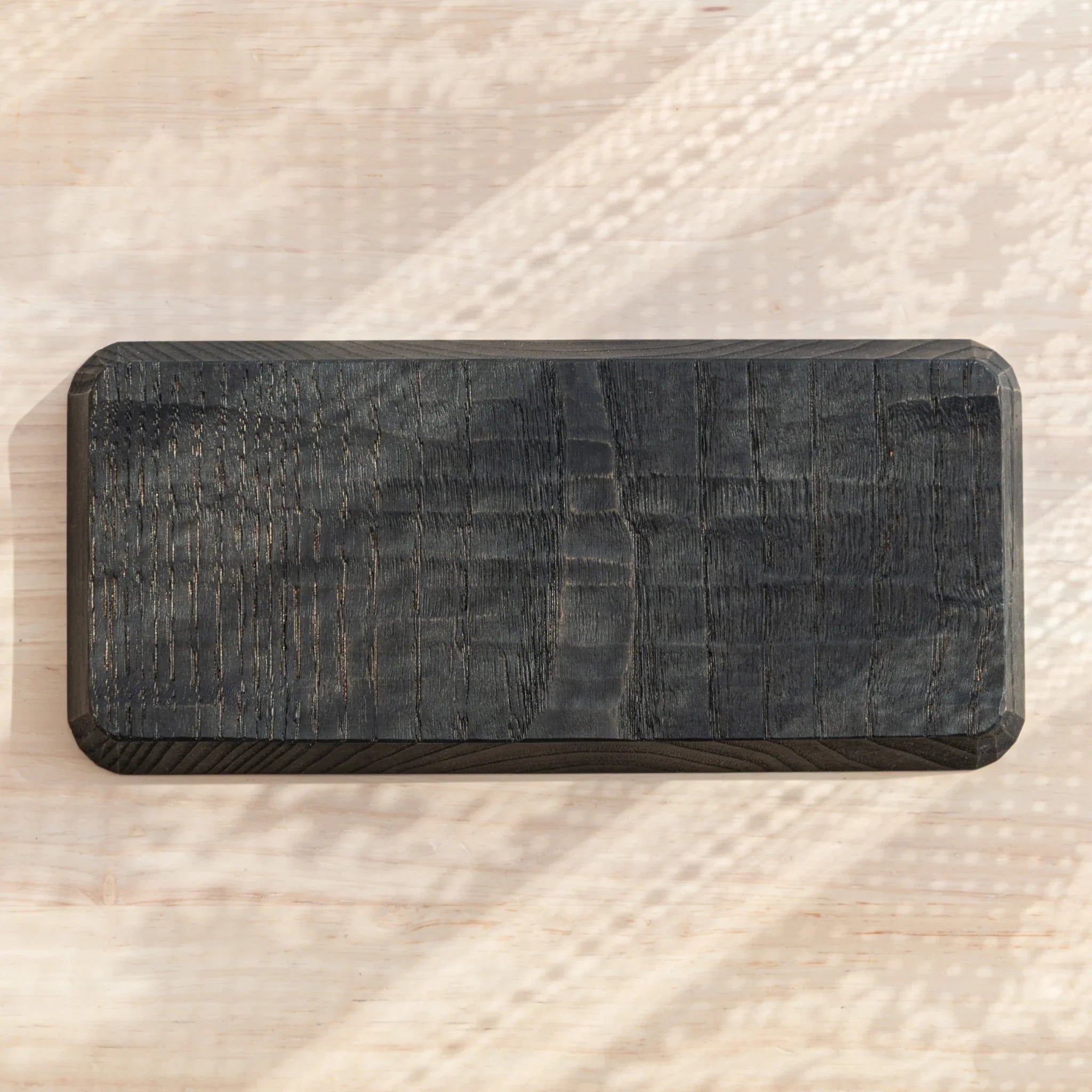 Wagatabon pen tray with decorative pens displayed and arranged displayed clearly with precise carving detail