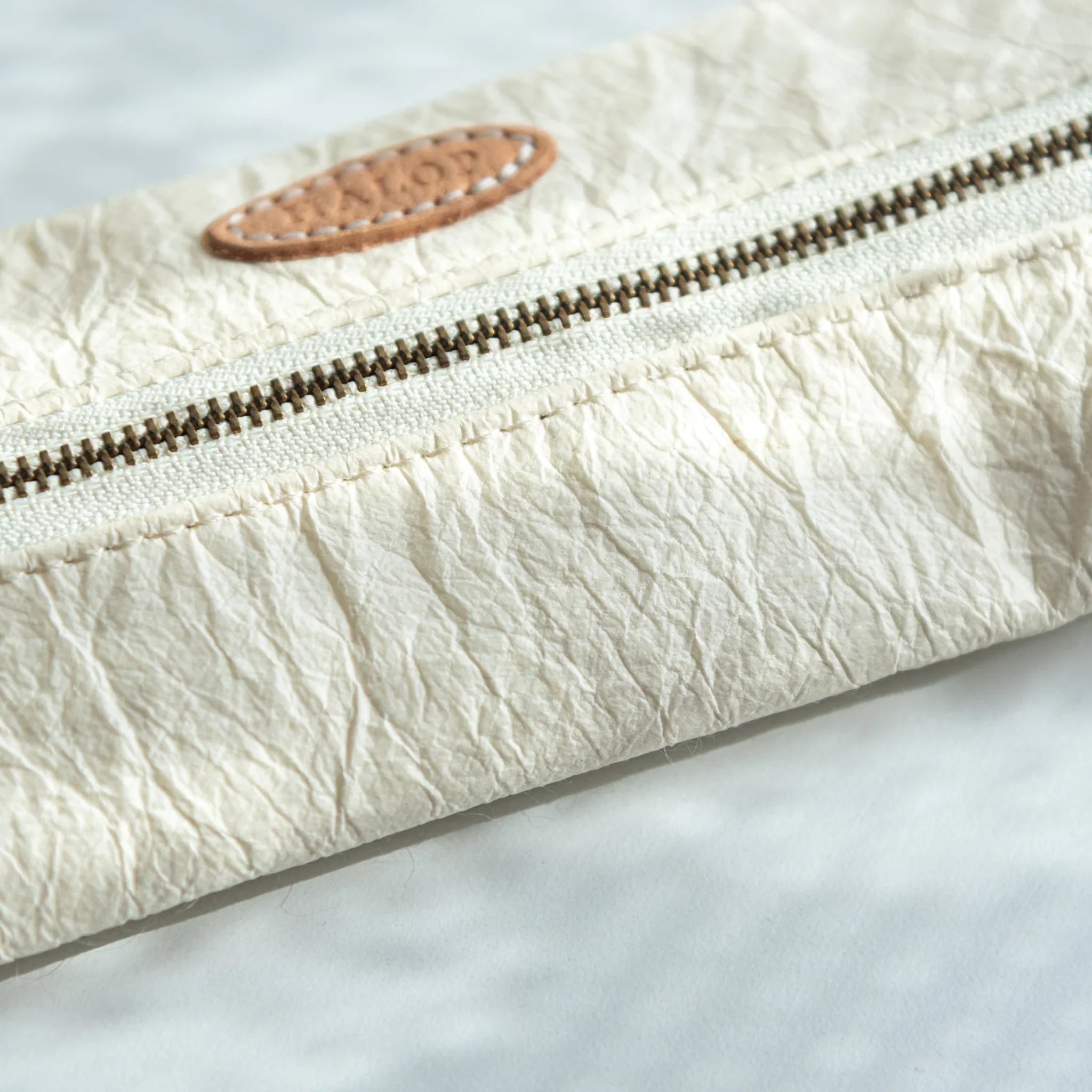 Handcrafted Sugihara Washi Paper Pen Case white front-facing angle showing washi paper surface detail