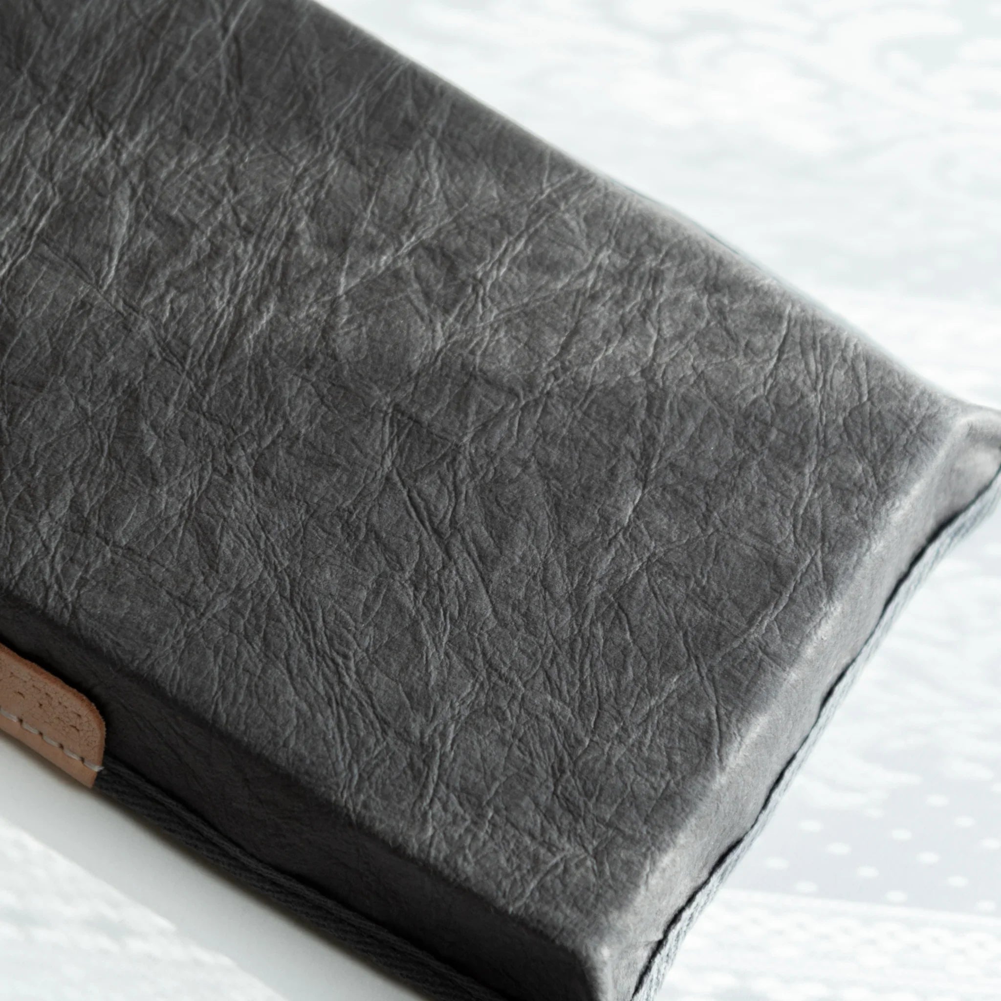 Handcrafted Sugihara Washi Paper Pen Tray gray color assortment showing gray washi tray with contents