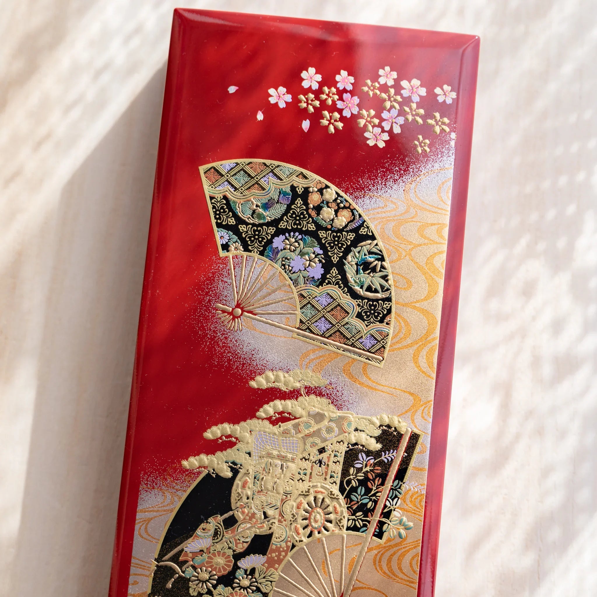 Kyoto Elegance Yamanaka pen case showing side view traditional Japanese art                                   
