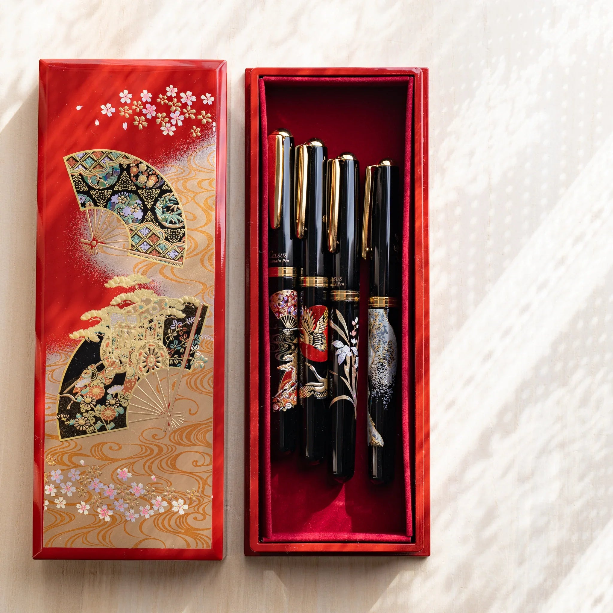 Kyoto Elegance Yamanaka pen case detail traditional Japanese floral art                                       
