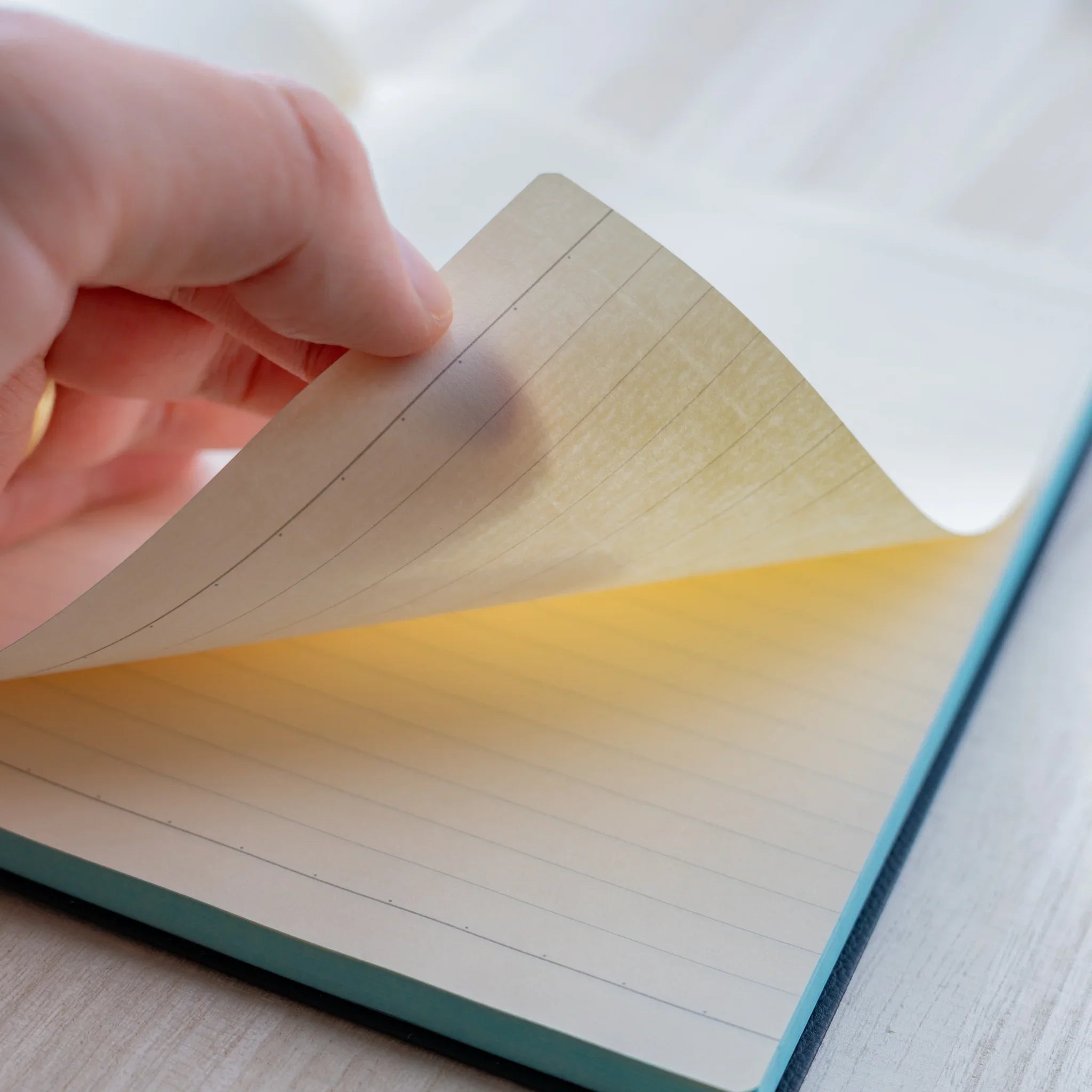 Life Noble A5 hardcover notebook featuring leather cover, closed front cover highlighting spine visible       