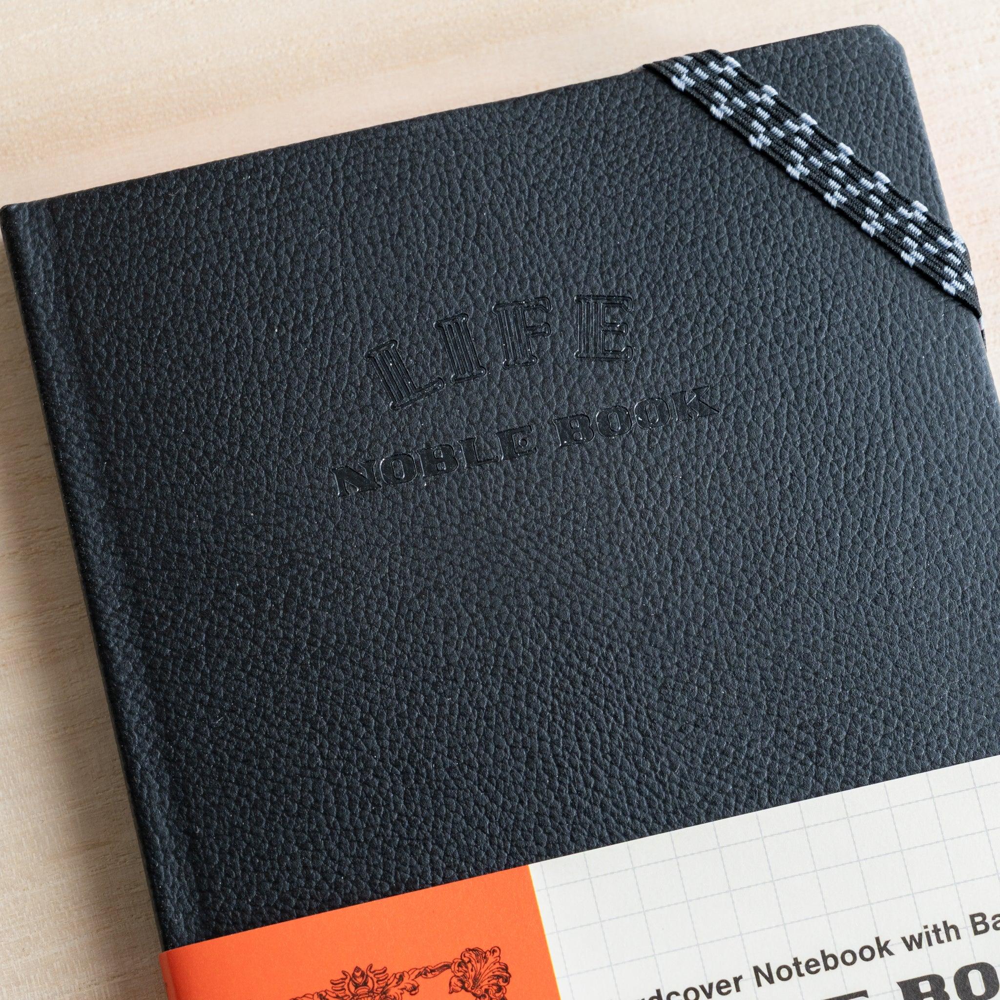 Life Noble A6 planning notebook, detailed view quality materials showing closure mechanism, LIFE Japan A6 hardcover notebook 