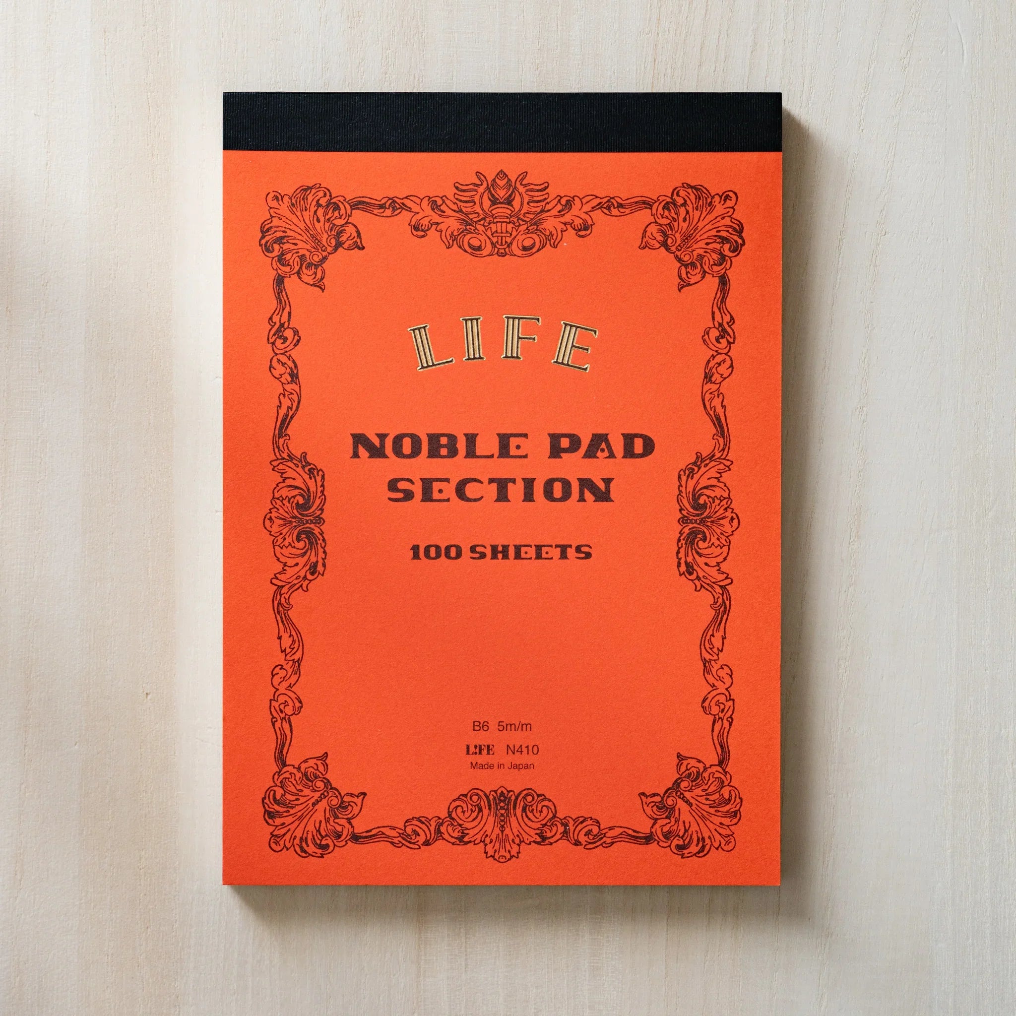 Life Noble B6 stationery pad with cover art, side view showing demonstrating color options                    