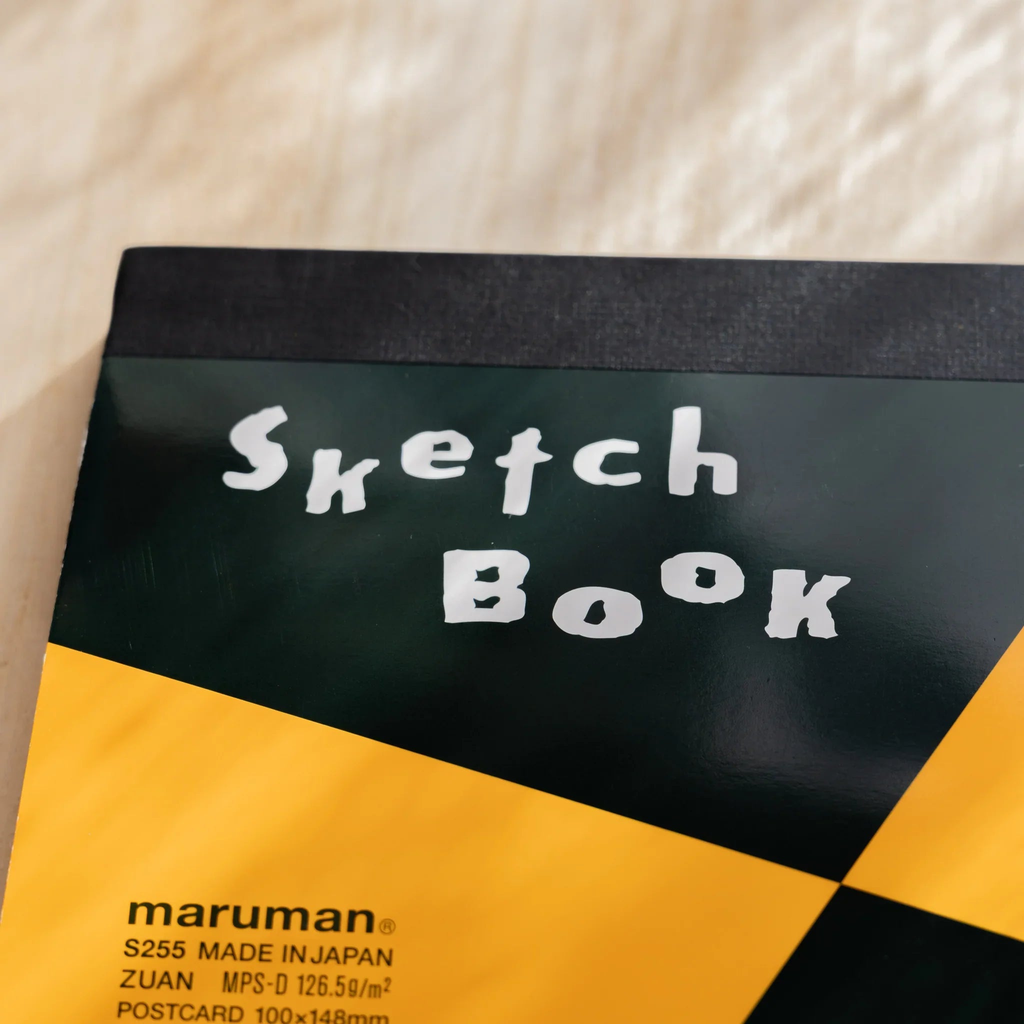 Maruman Zuan sketch pad, detail of cover material and design, stationery item from Japan with quality construction and clean