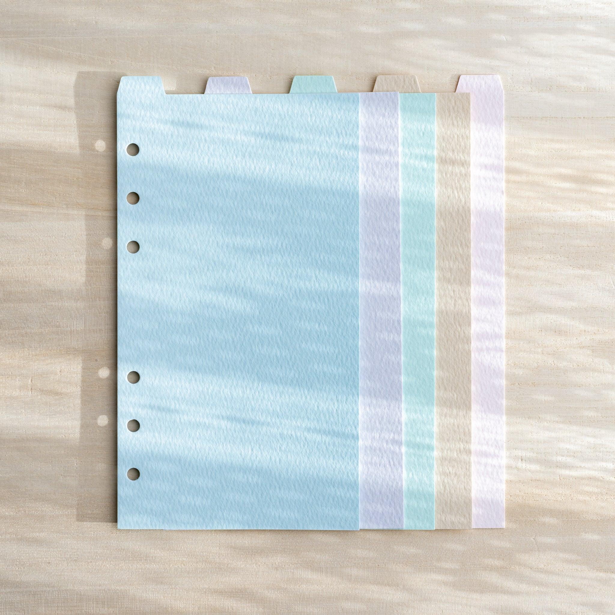 Mermaid index dividers Bible size showing five tabs with mermaid sea theme design                             