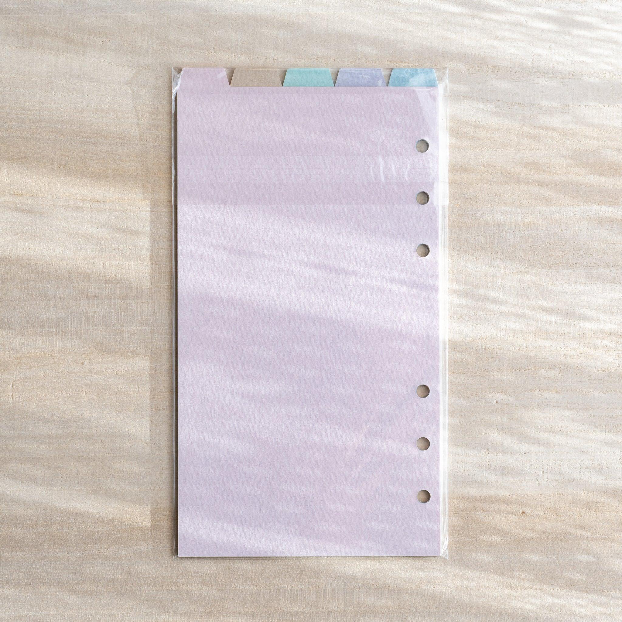 Mermaid dividers for Bible planners showing all five colored tabs with mermaid art                            