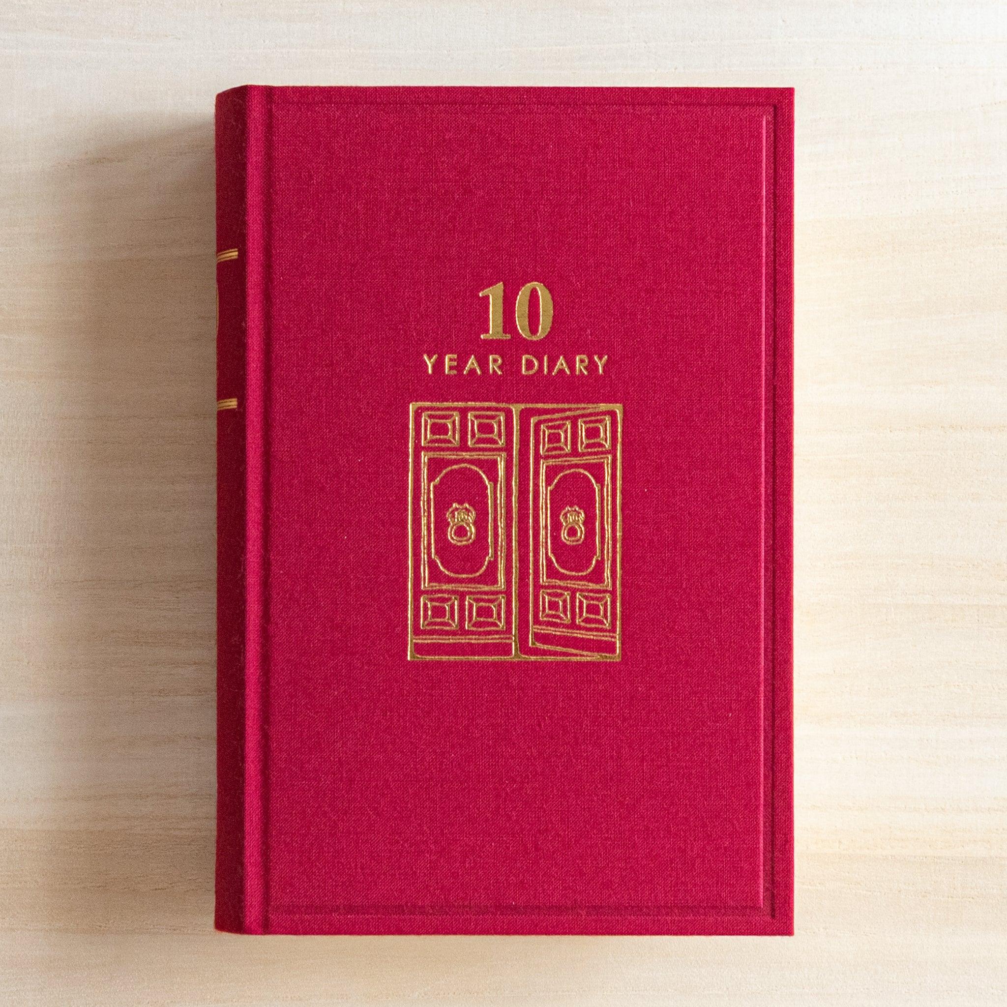 Midori 10-year journal, spread showing multiple date pages with formatting, Japanese stationery product with quality design