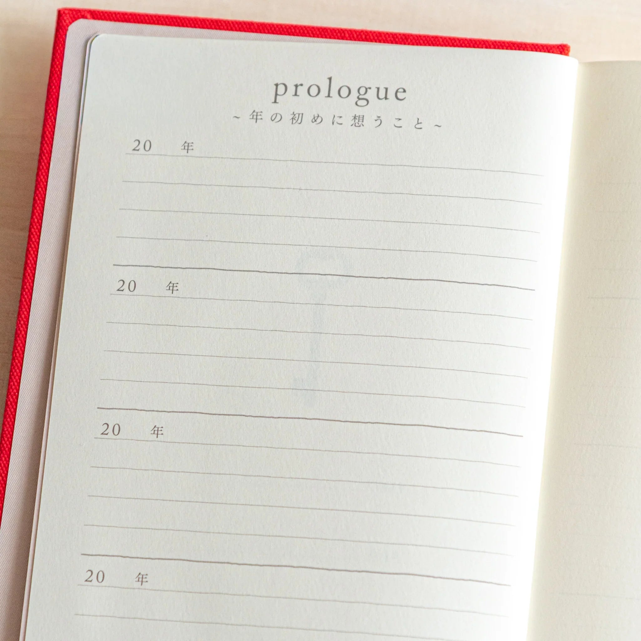Midori 5-year journal, page detail showing ruled lines and margin spacing, Japanese stationery with quality materials and