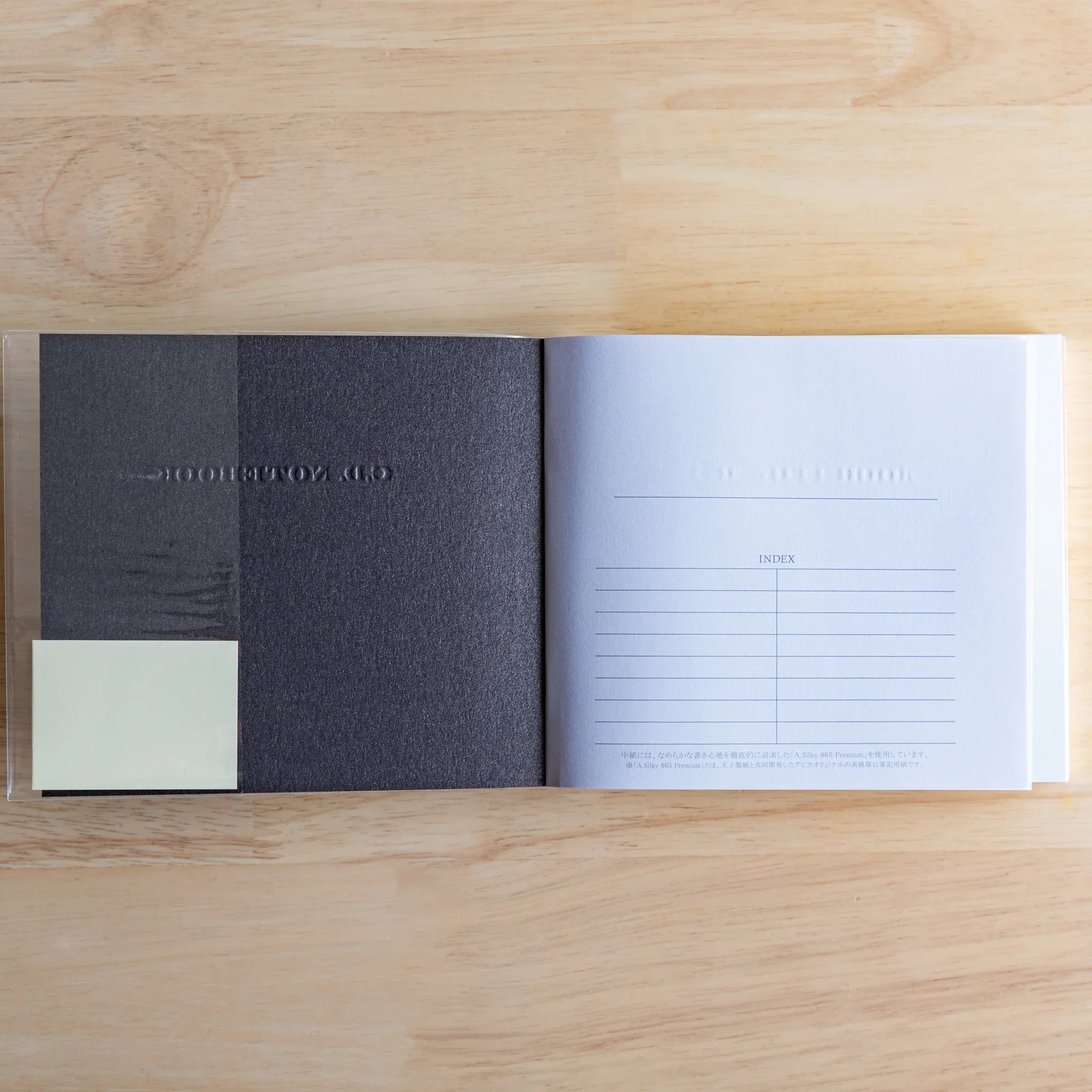 Apica Premium CD Fountain Pen Notebook Silky open page Japanese mades spread showing full interior composition