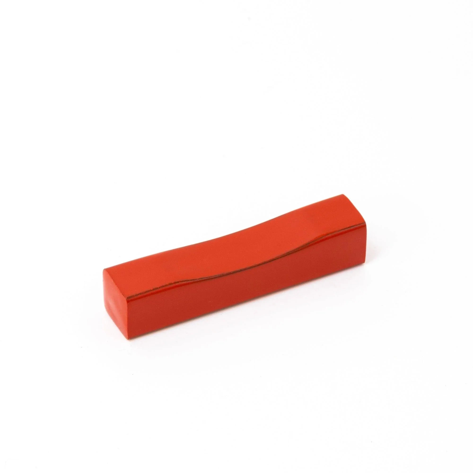 Echizen red lacquered sakura wood pen rest features glossy lacquer finishing, keeping pens secure during work