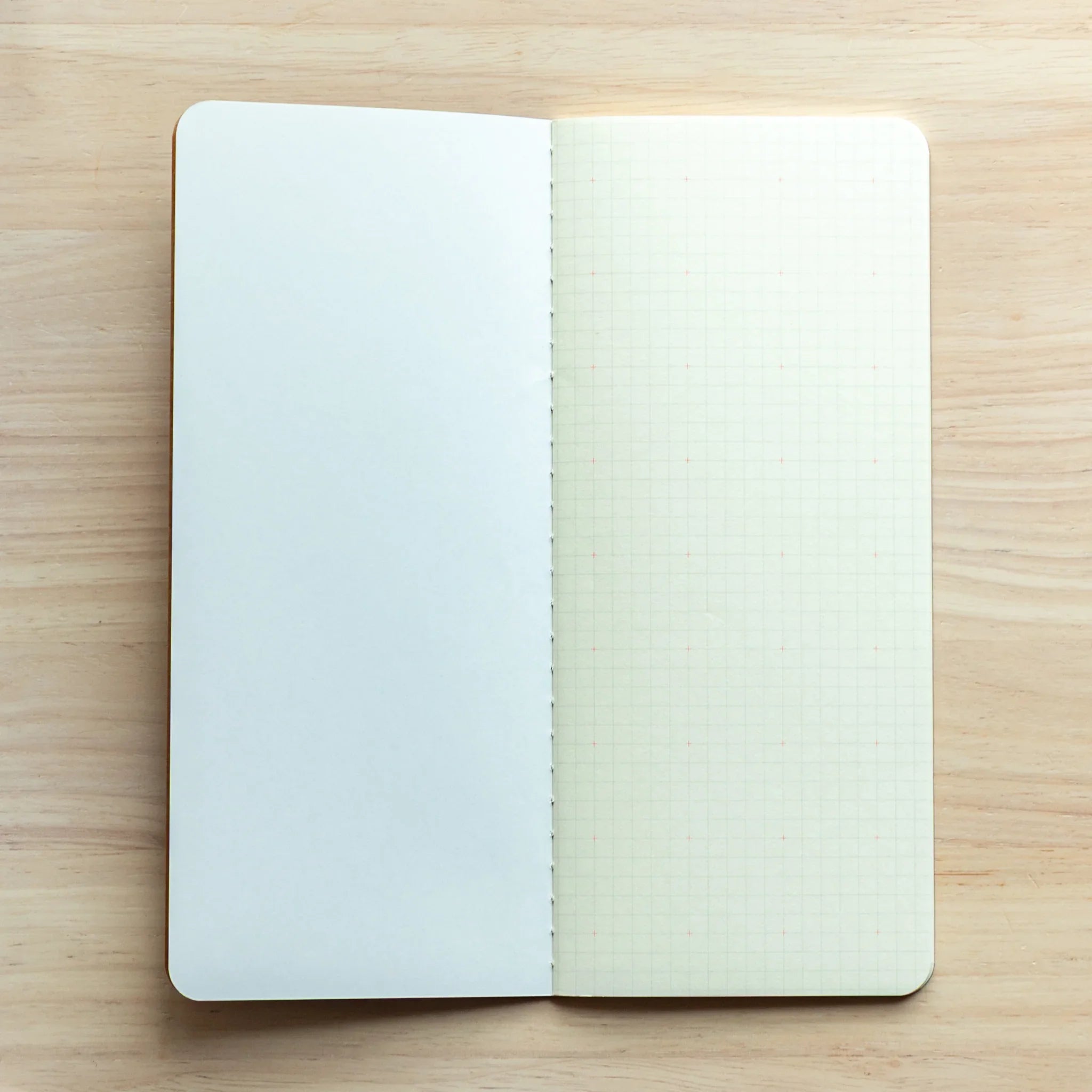 RO-BIKI Basic Series 4.5mm grid with cross marks notebook displayed flat showing cover and interior pattern
