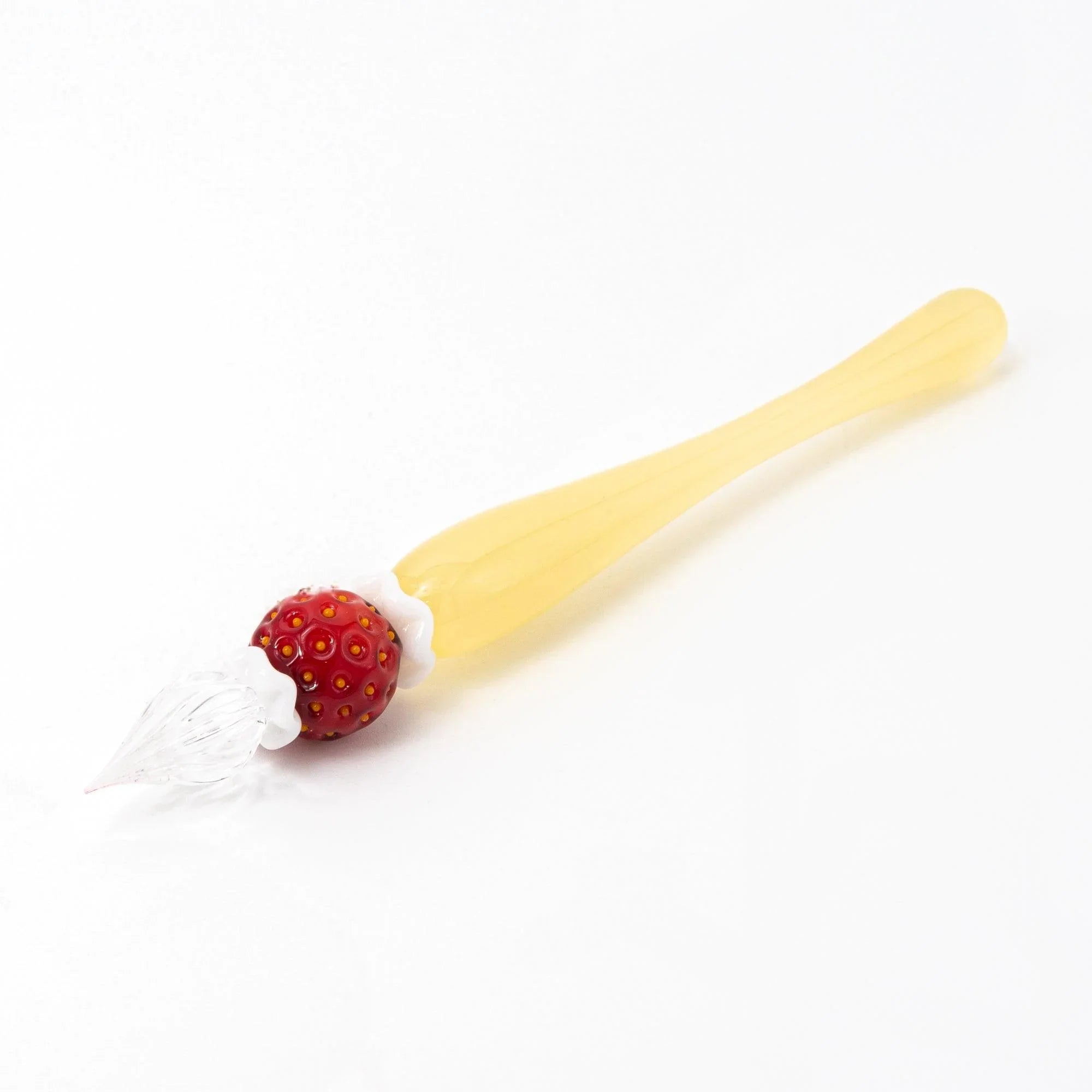 Strawberry Cake Glass Dip Pen, three-quarter angle of product providing full visual representation and product details