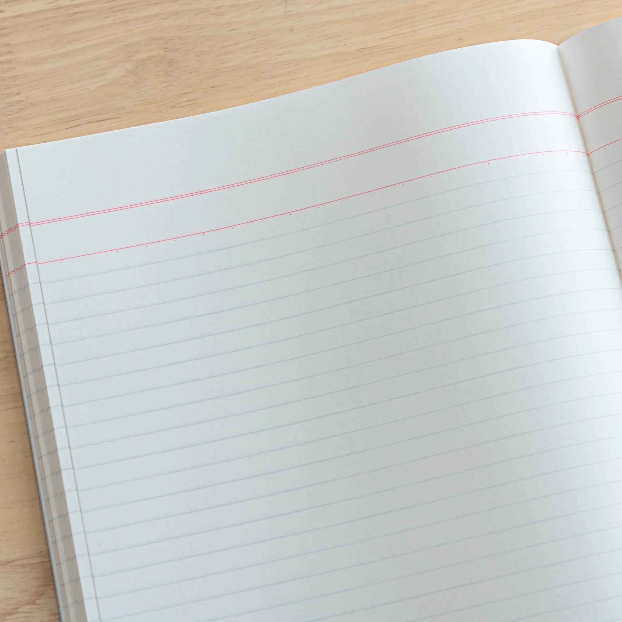 Tsubame Fools Premium Thick Notebook page close-up cream paper surface texture fine line ruling detail