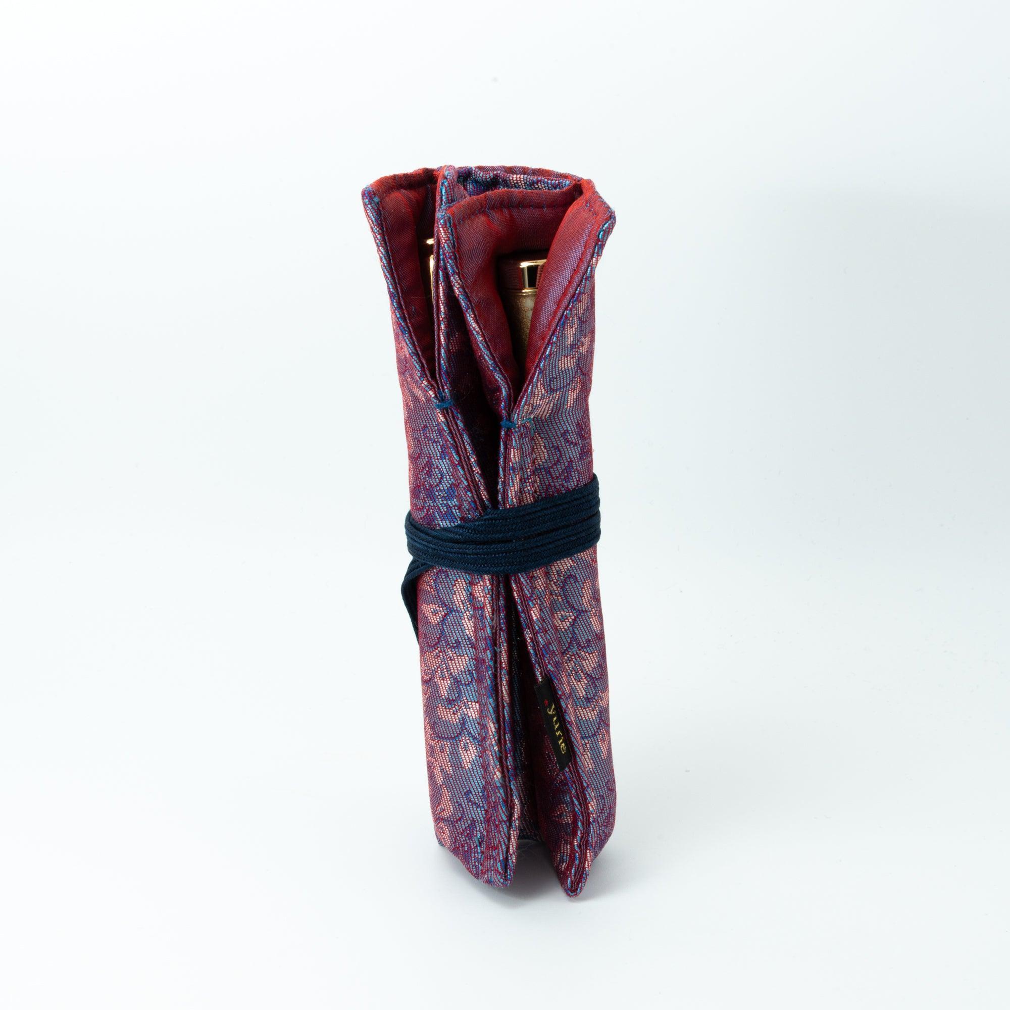Twilight Blossom Nishijin Silk  Fountain Pen Case - Triple Slot - yurie, color and material variant display