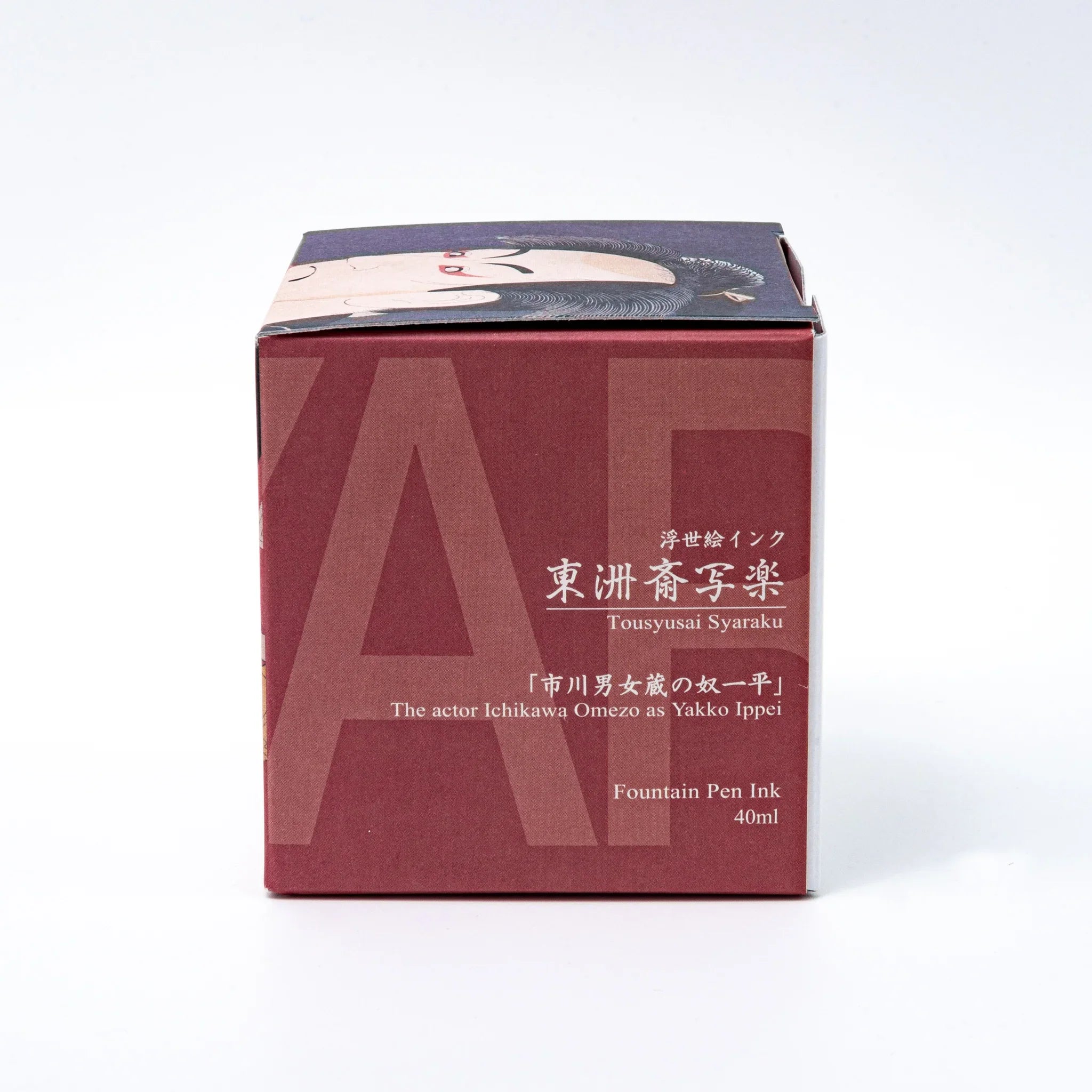 TACCIA Koiame fountain pen ink bottle with deep blue-grey label and black threaded cap, Japanese craftsmanship