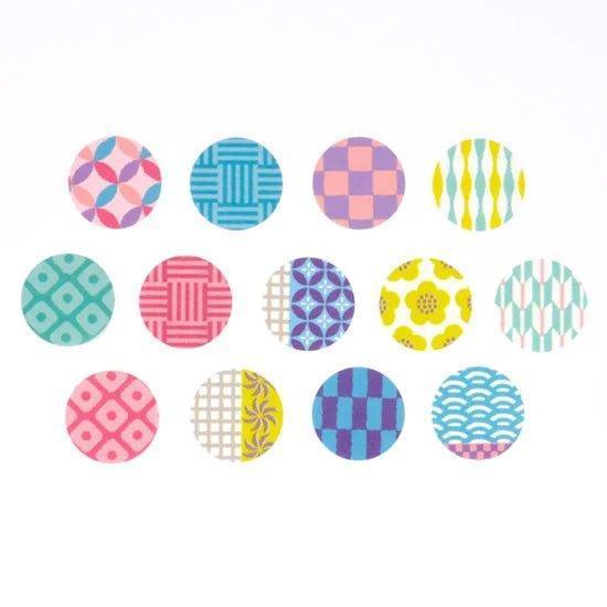 Bande Japanese Pattern washi tape sticker roll showing decorative Asian pattern motifs with self-adhesive stickers