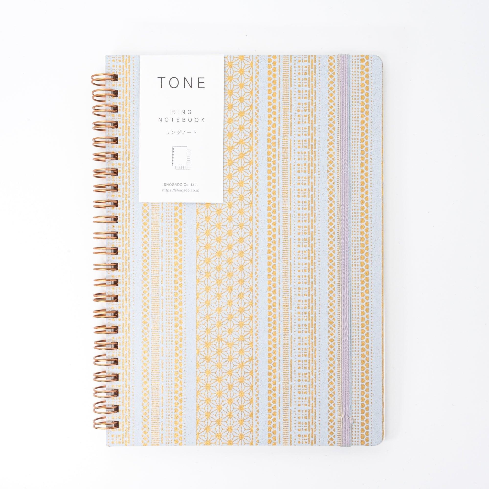 Golden Japanese traditional pattern spiral notebook A5 with ornate gold cover and binding with quality binding and paper