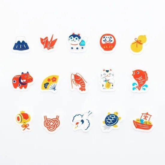 Japanese washi tape stickers Japanese Auspicious Pattern - Bande, Bande self-adhesive roll with traditional Japanese Iyo